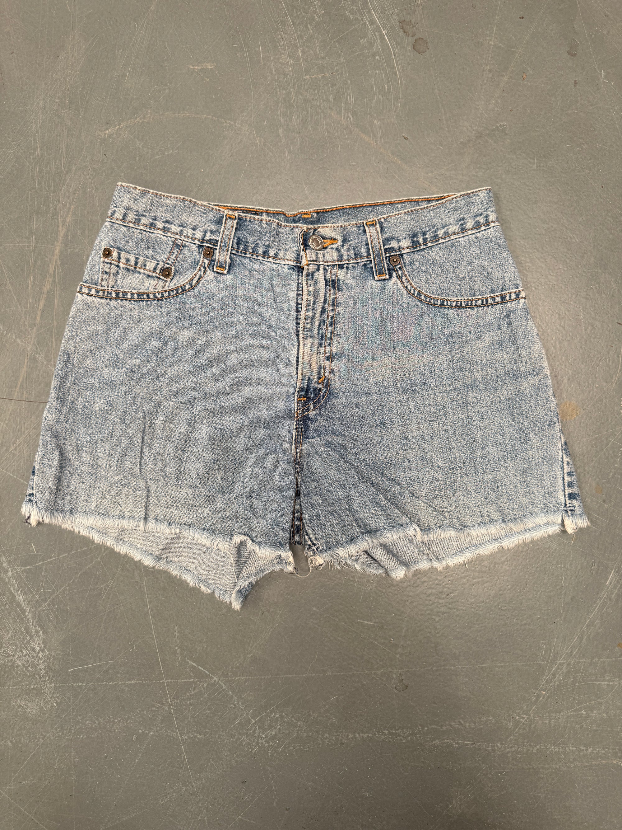Vintage Ladies Levis Cut Off Denim Shorts - 90s Made - W 30 - SH323