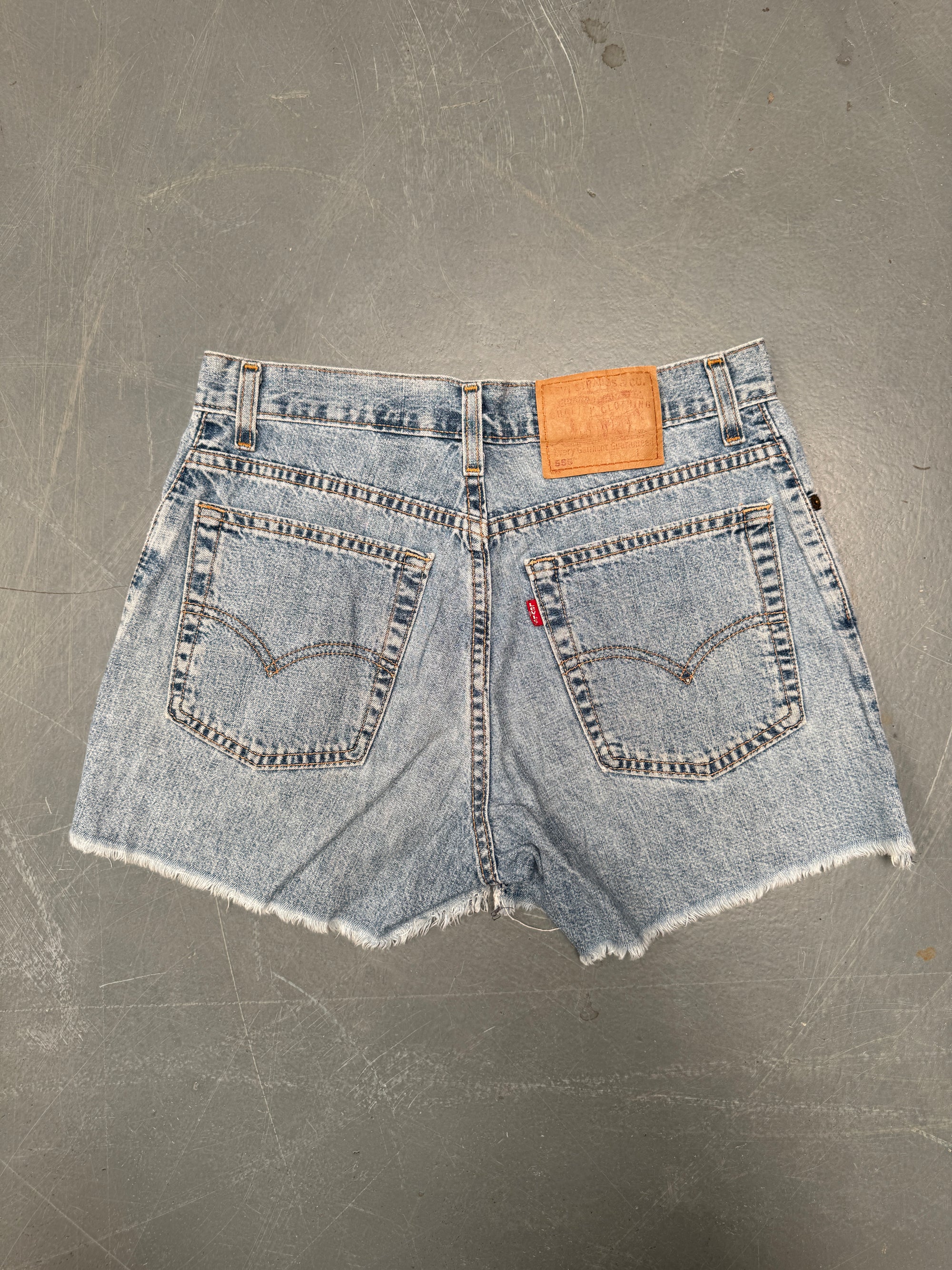 Vintage Ladies Levis Cut Off Denim Shorts - 90s Made - W 30 - SH323