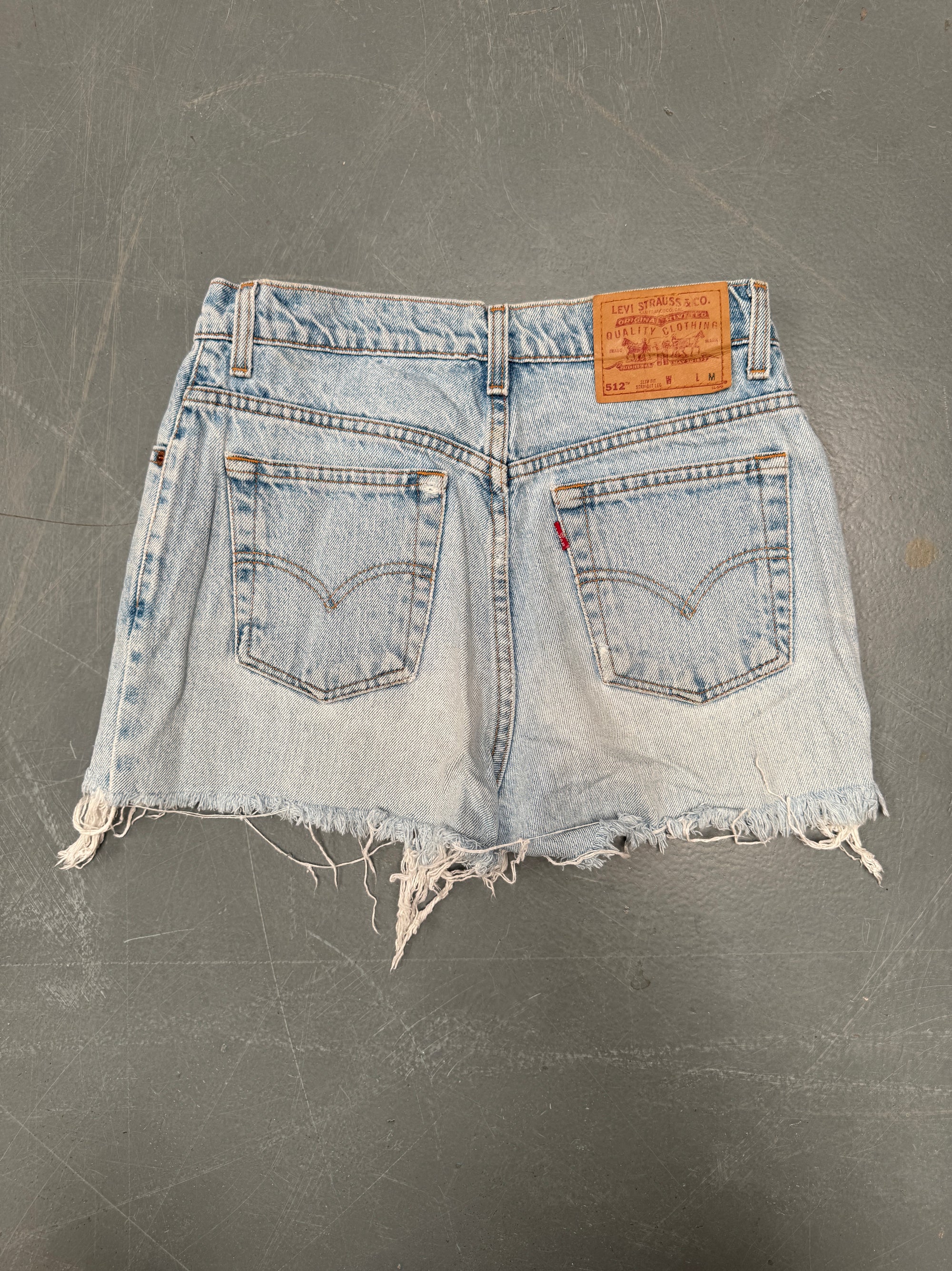 Vintage Ladies Levis Cut Off Denim Shorts - 90s Made - W 28 - SH324