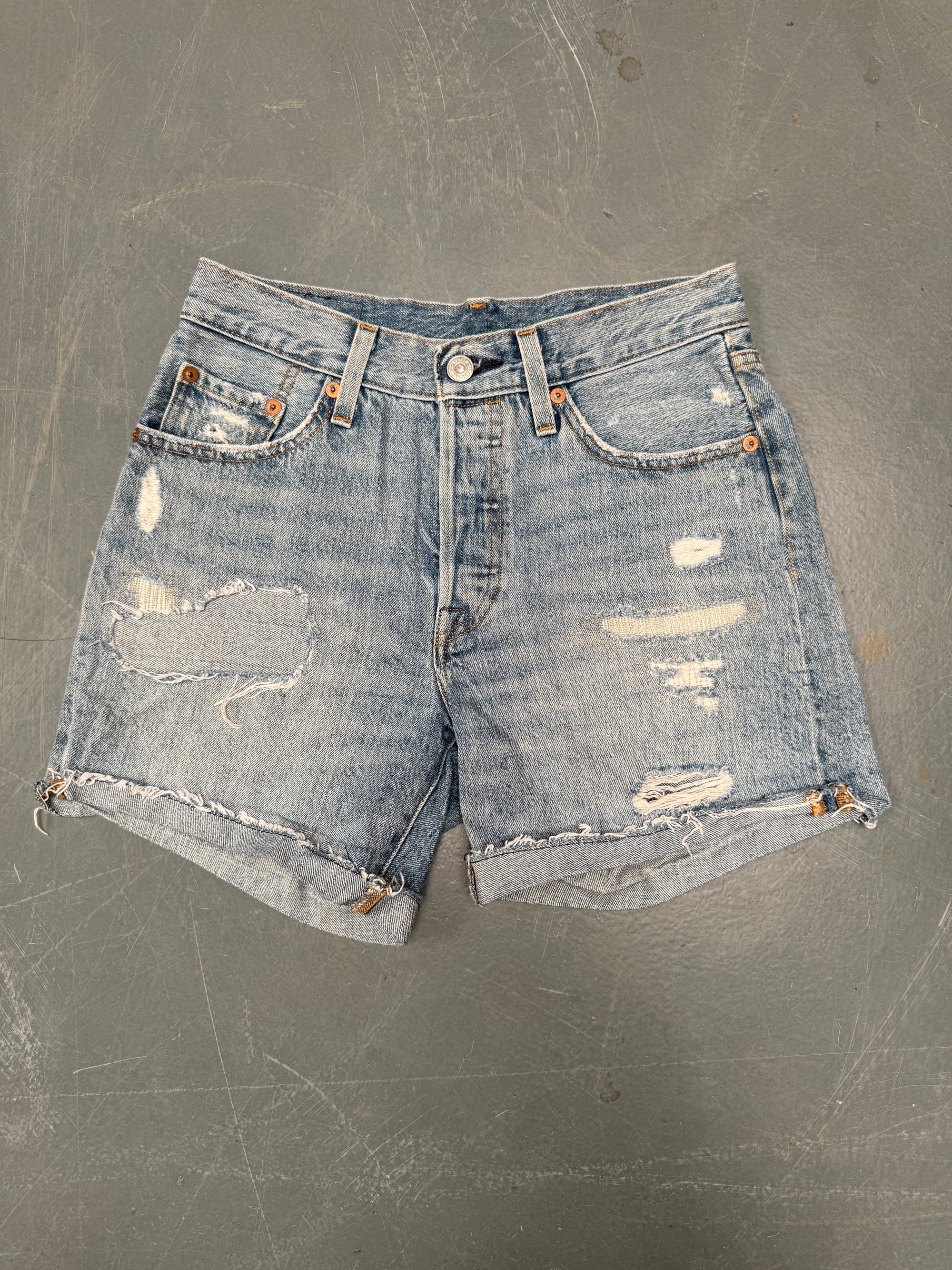 Vintage Ladies Levis Cut Off Denim Shorts - 90s Made - W 27 - SH326