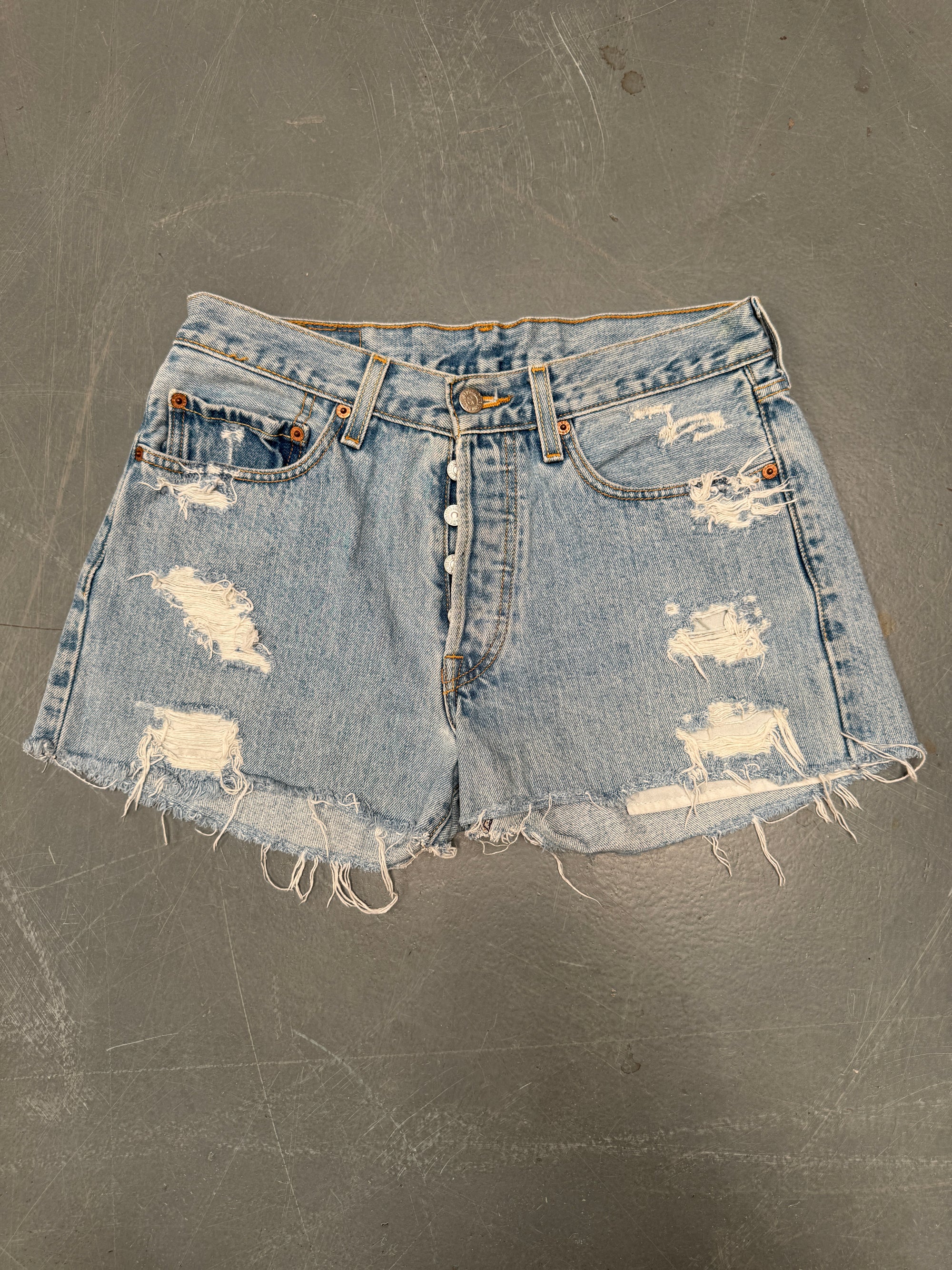 Vintage Ladies Levis Cut Off Denim Shorts - 90s Made - W 29 - SH327