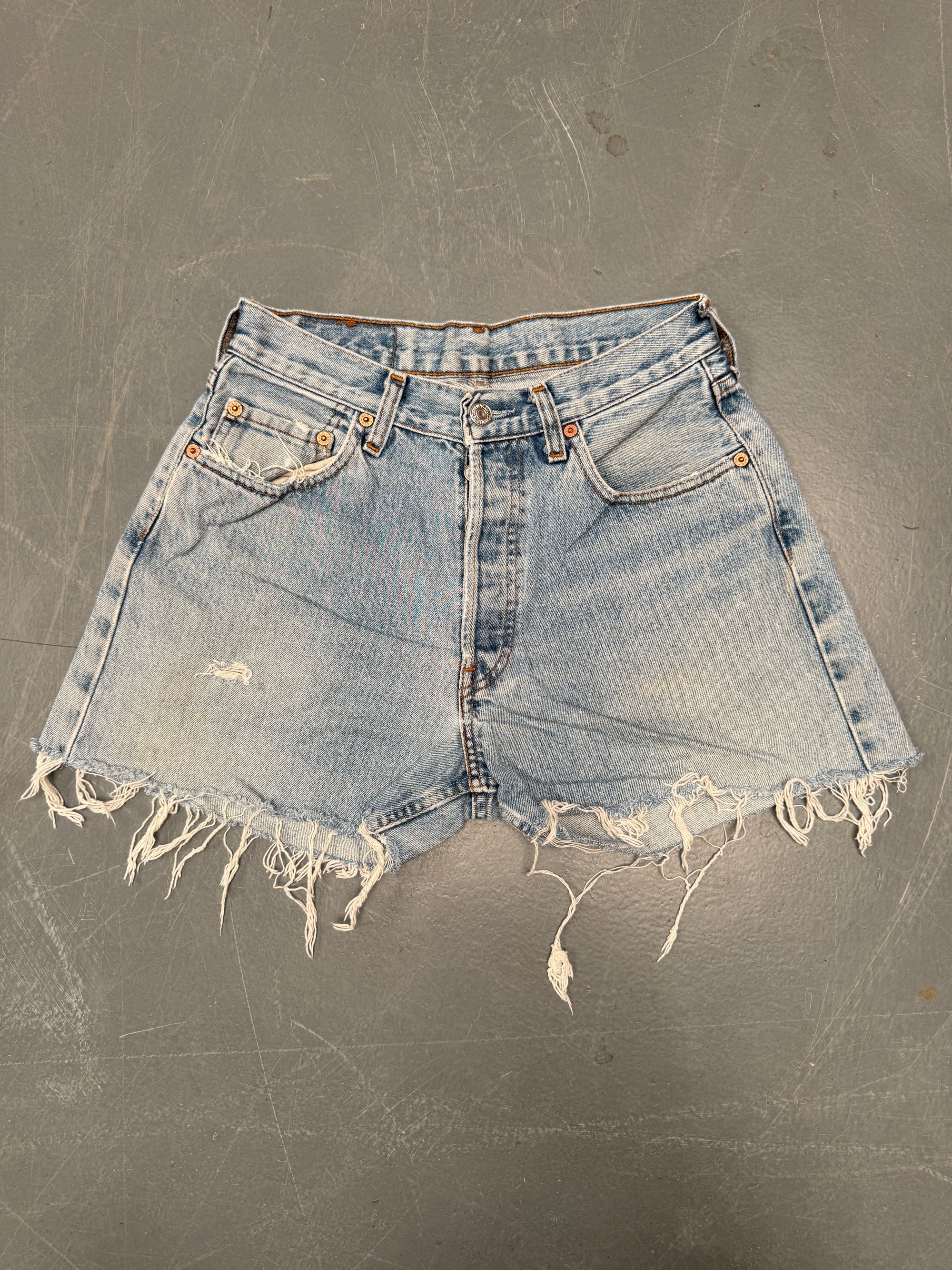 Vintage Ladies Levis Cut Off Denim Shorts - 90s Made - W 26 - SH328