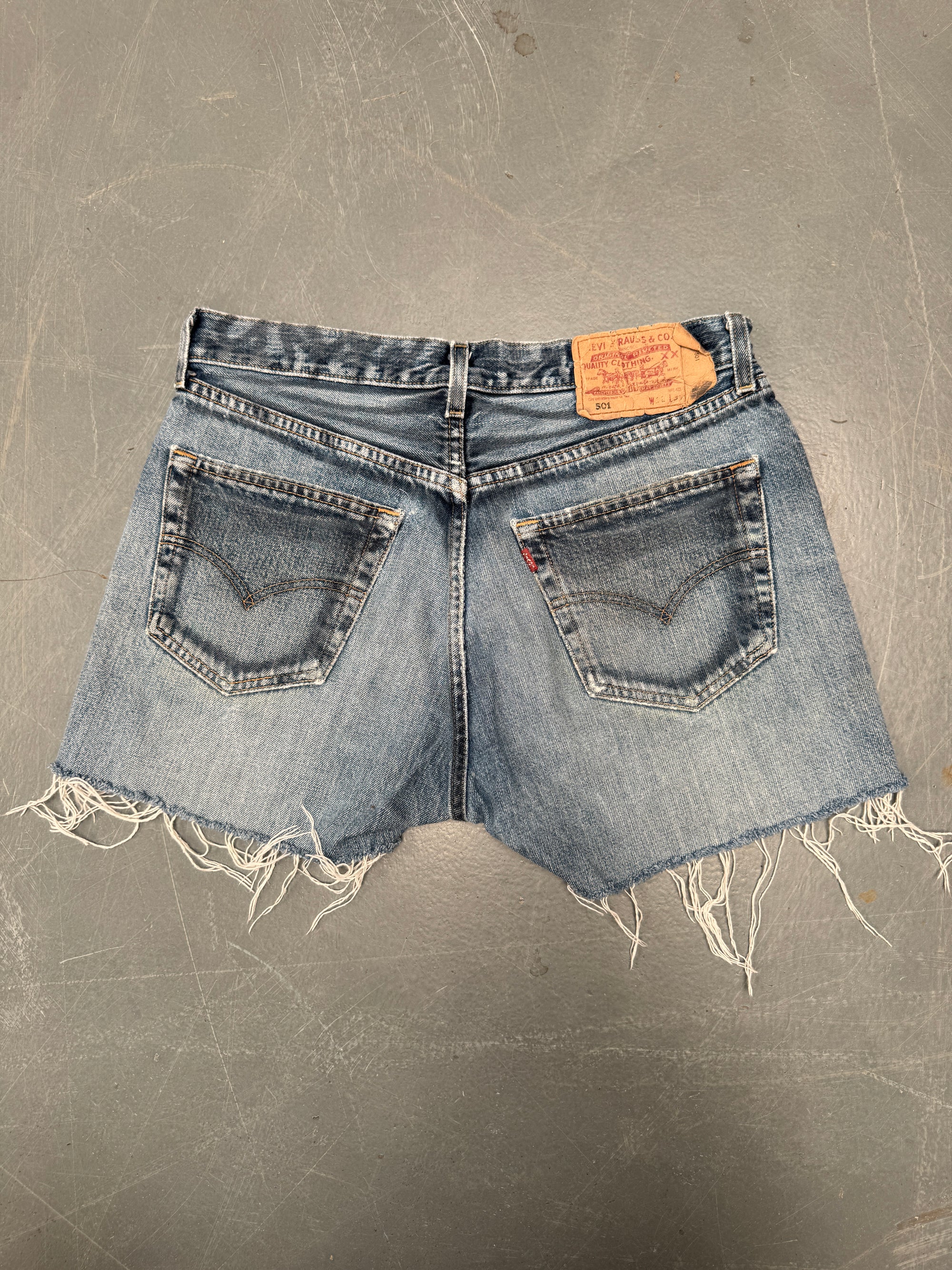 Vintage Ladies Levis Cut Off Denim Shorts - 90s Made - W 30 - SH335