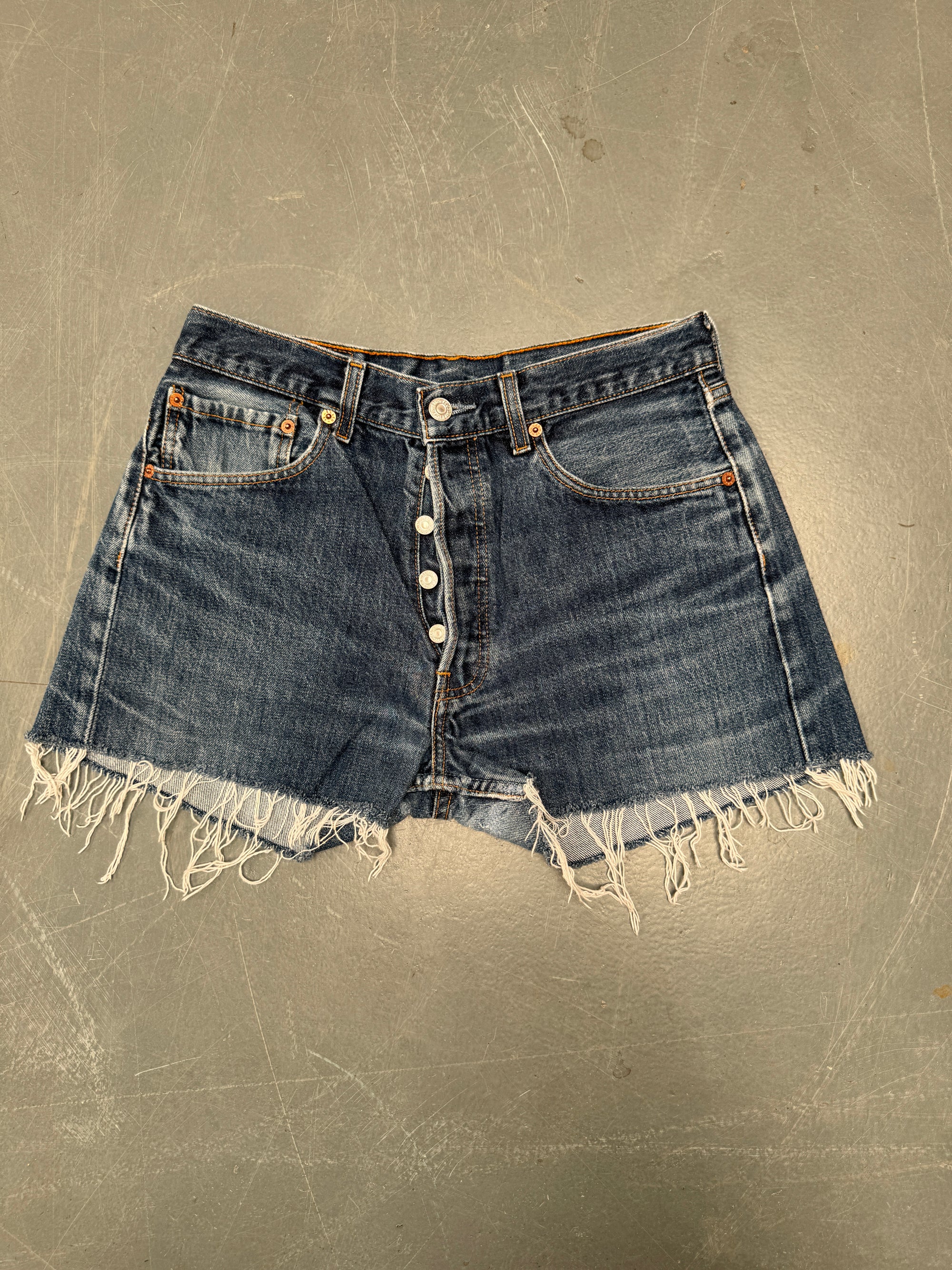 Vintage Ladies Levis Cut Off Denim Shorts - 90s Made - W 28 - SH336