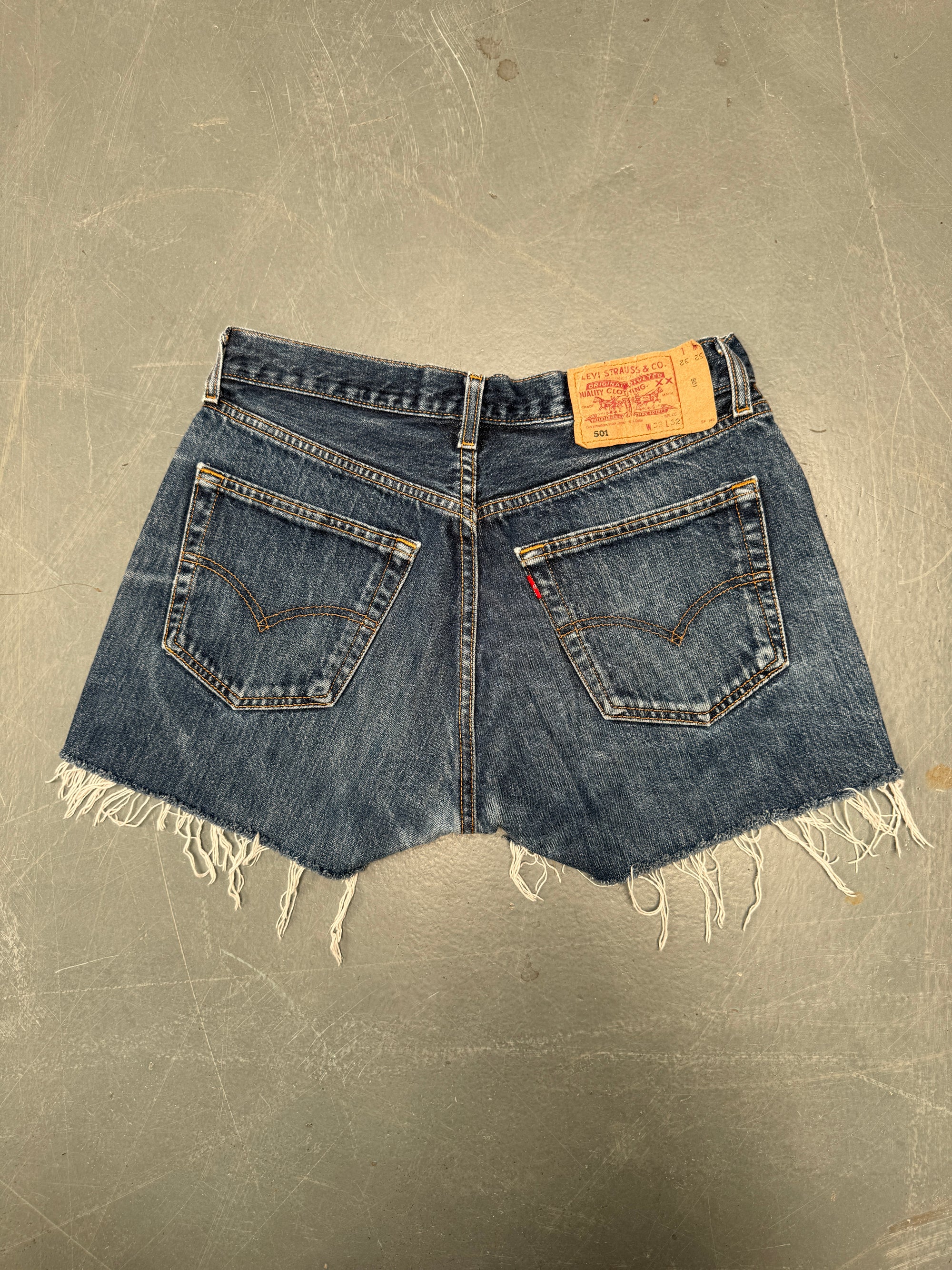 Vintage Ladies Levis Cut Off Denim Shorts - 90s Made - W 28 - SH336