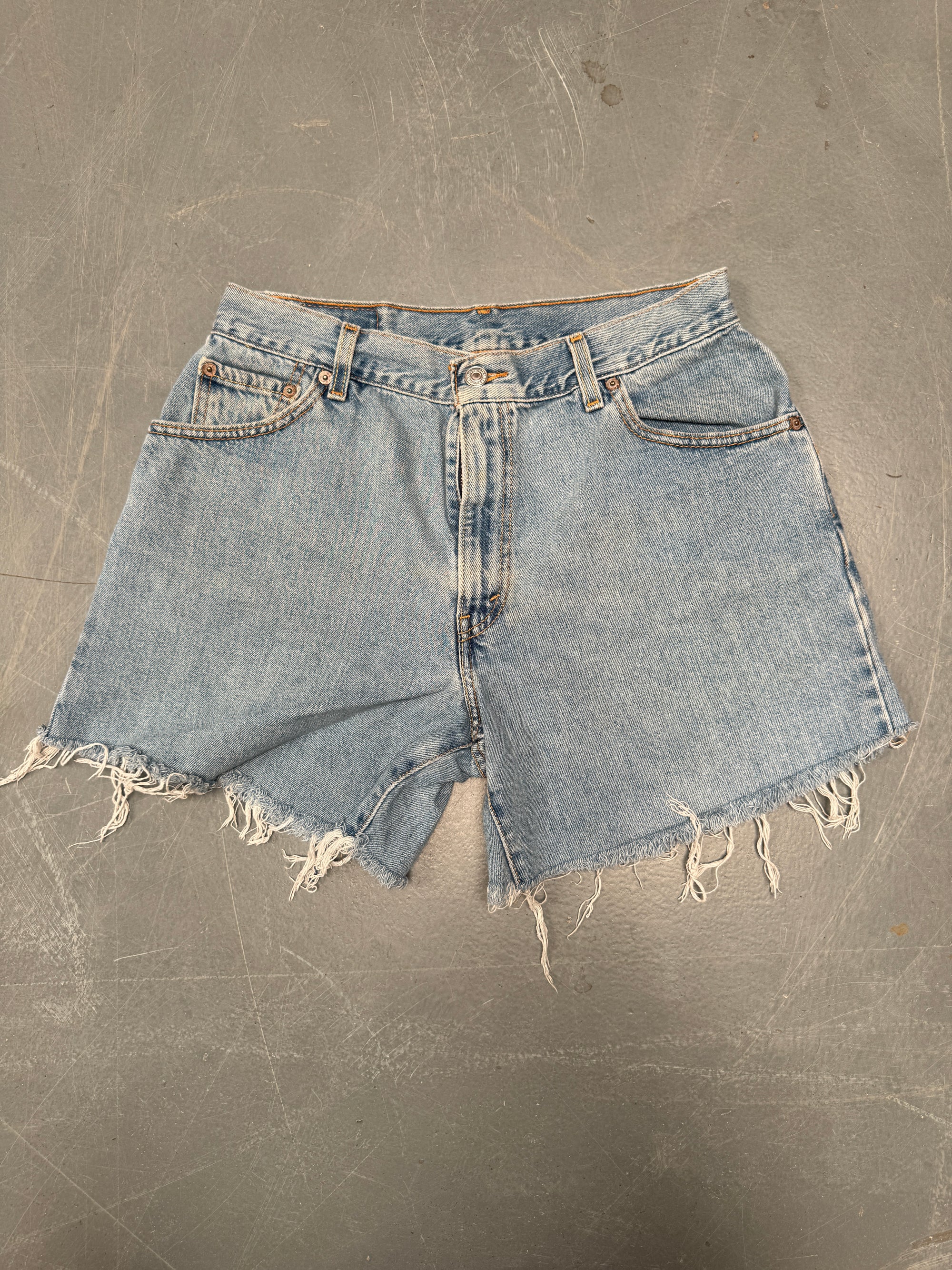 Vintage Ladies Levis Cut Off Denim Shorts - 90s Made - W 28 - SH338