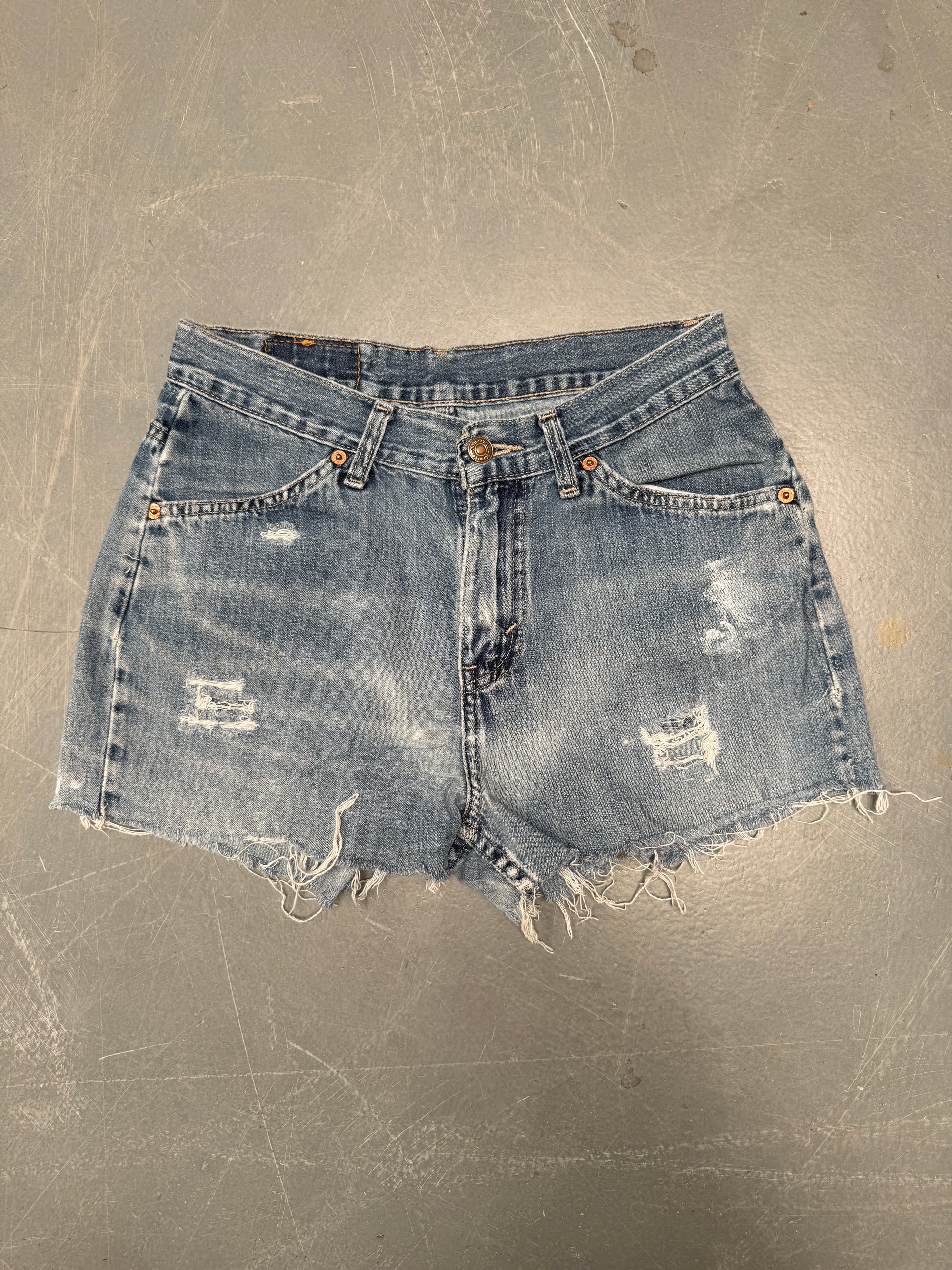 Vintage Ladies Levis Cut Off Denim Shorts - 90s Made - W 27 - SH339