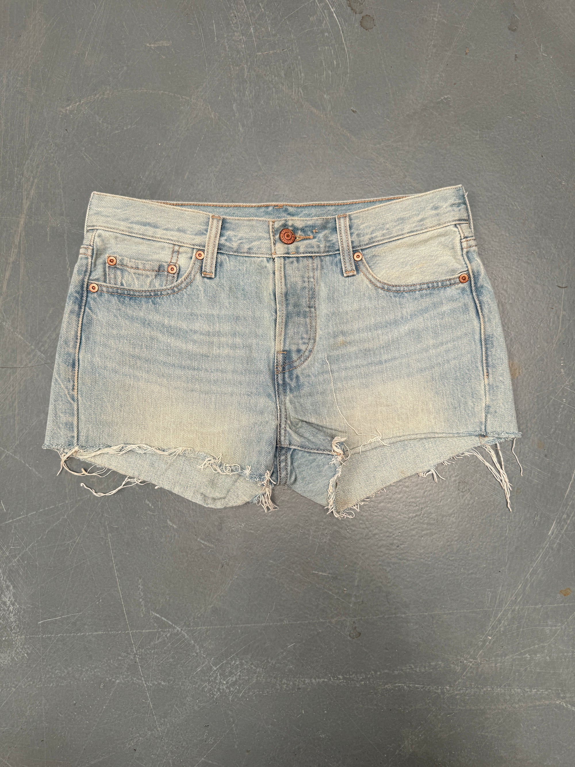 Vintage Ladies Levis Cut Off Denim Shorts - 90s Made - W 30 - SH346