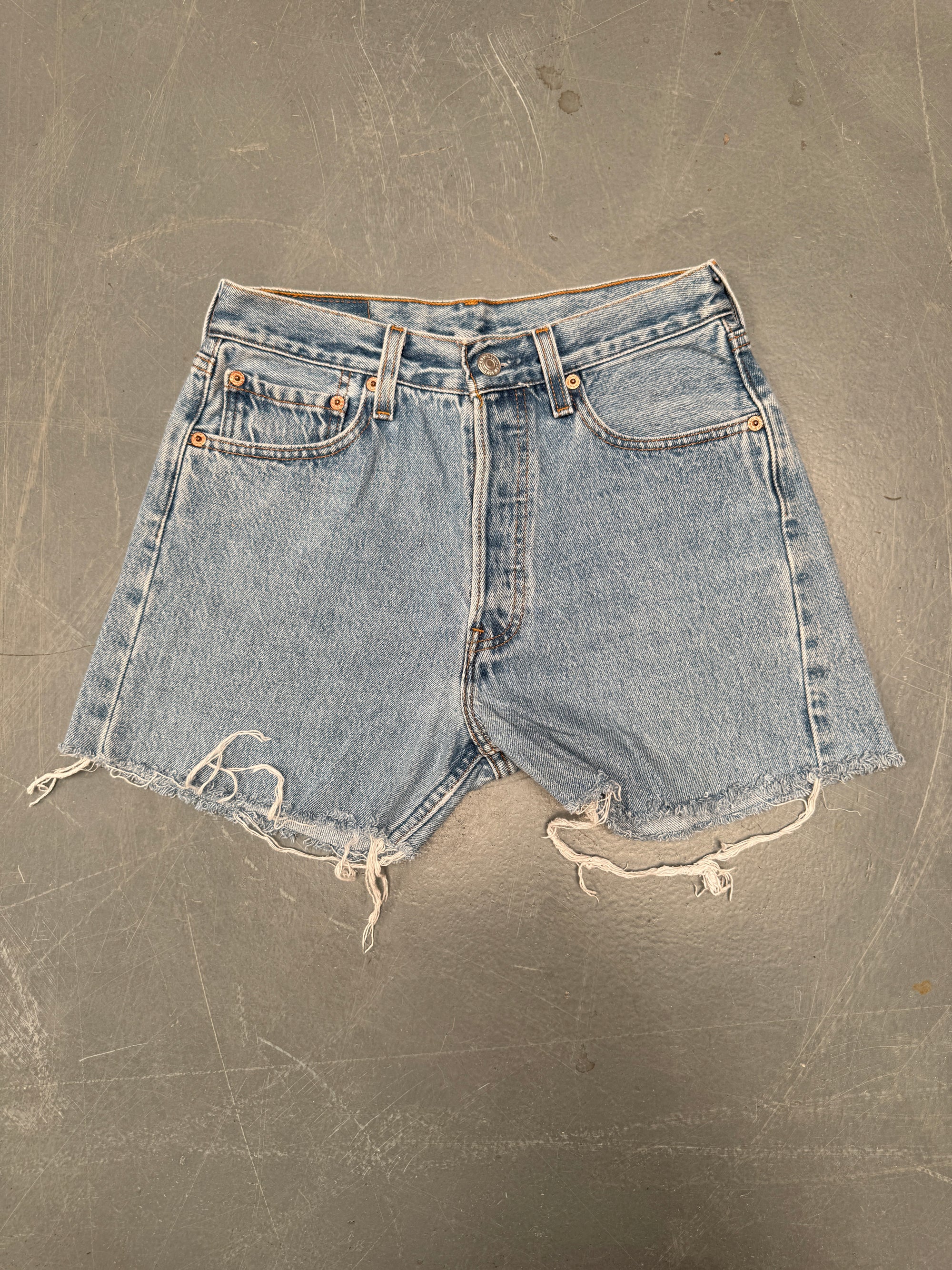 Vintage Ladies Levis Cut Off Denim Shorts - 90s Made - W 27 - SH347