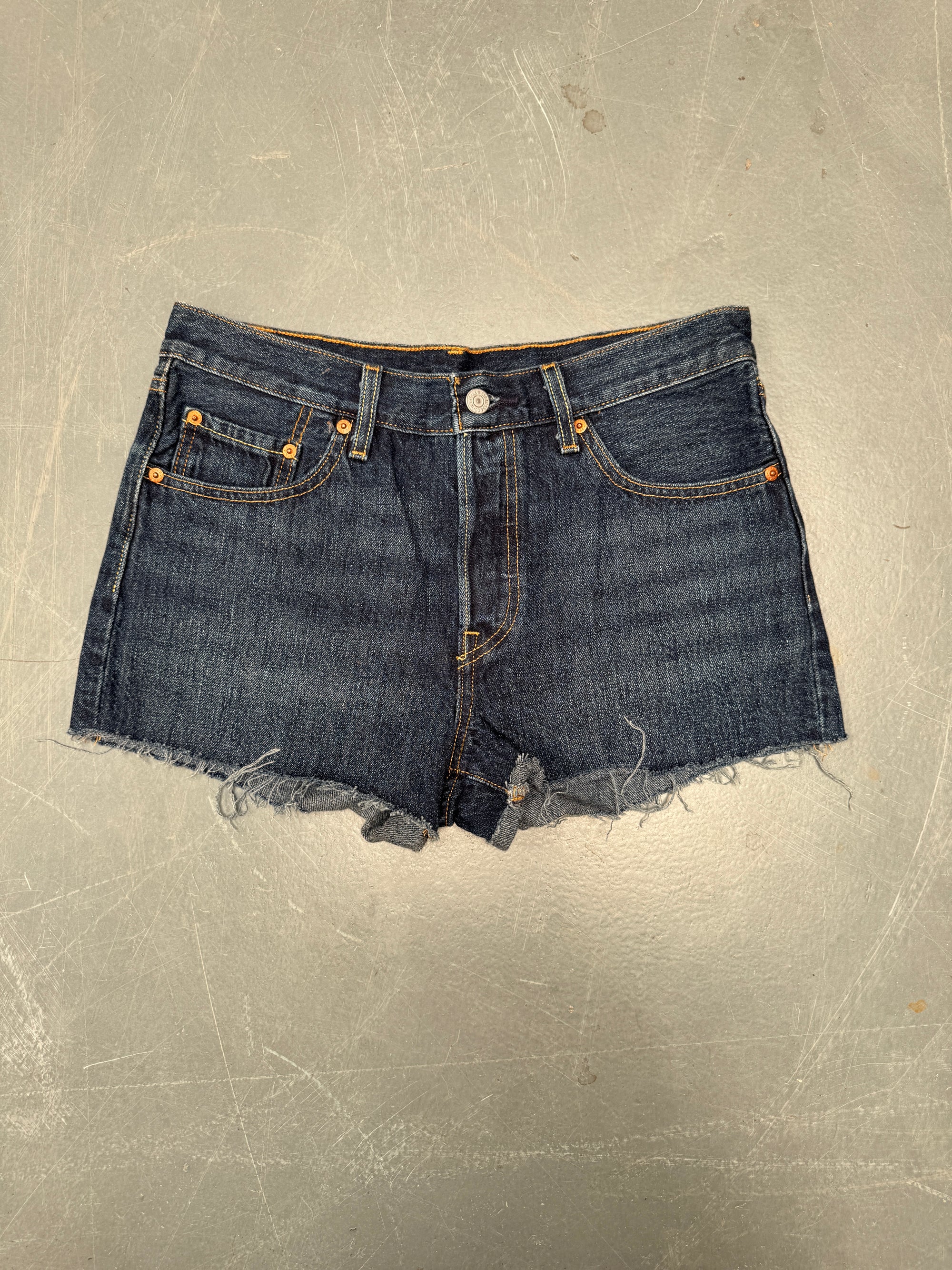 Vintage Ladies Levis Cut Off Denim Shorts - 90s Made - W 30 - SH348