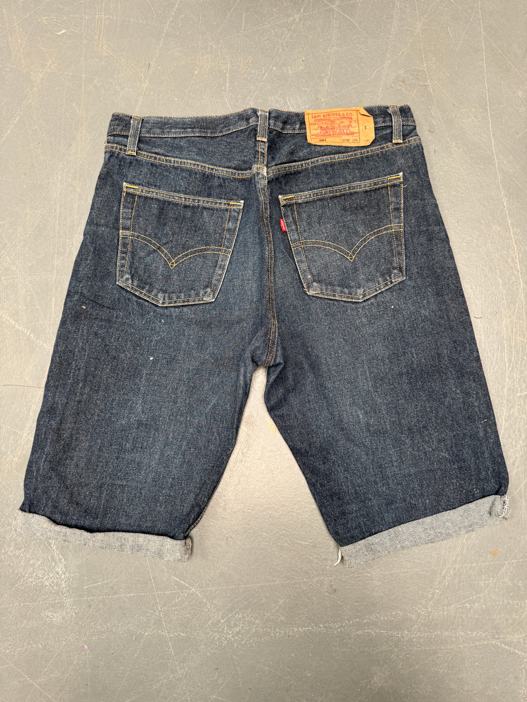 Vintage Ladies Levis Cut Off Denim Shorts - 90s Made - W 34 - SH350