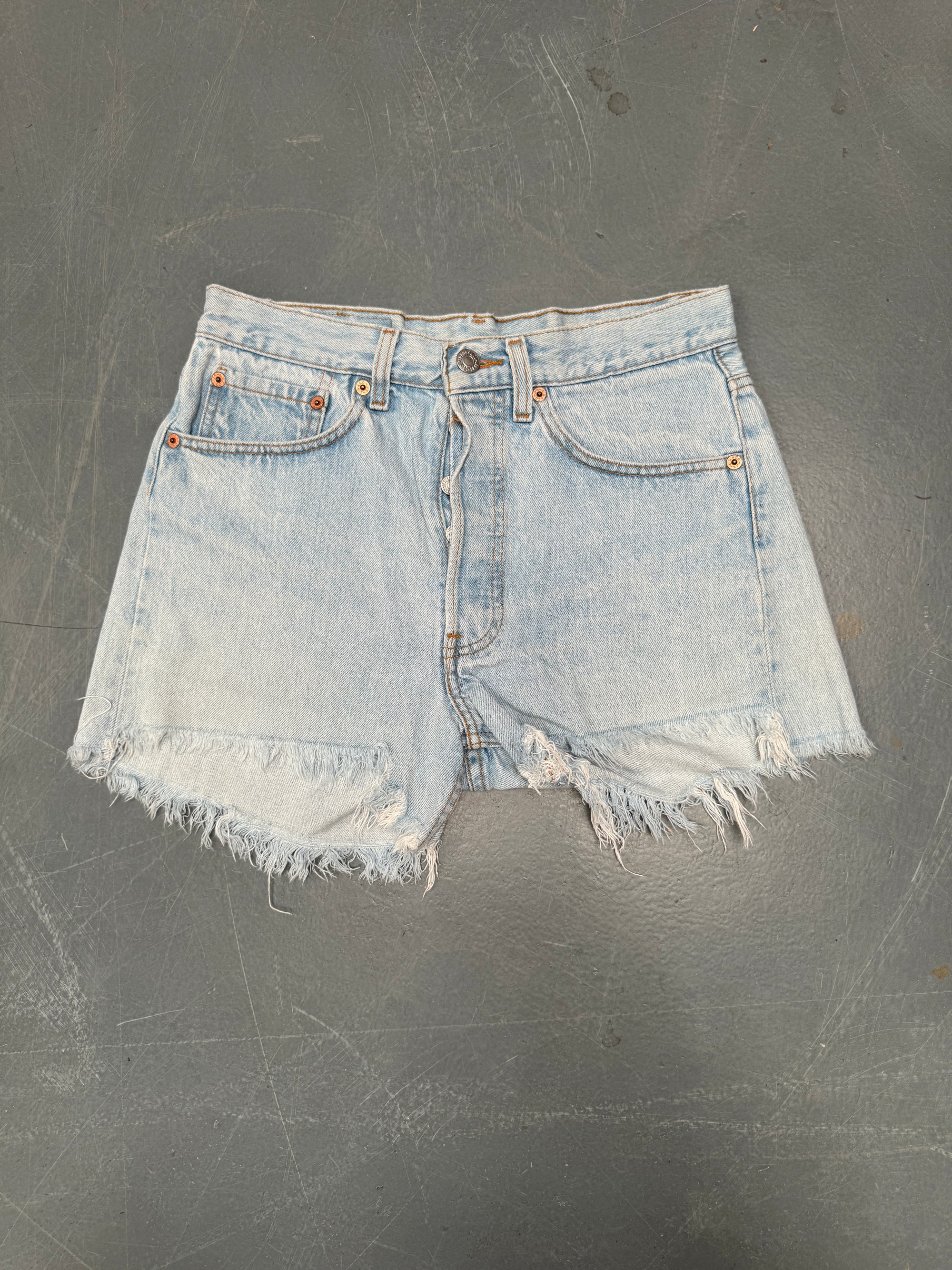 Vintage Ladies Levis Cut Off Denim Shorts - 90s Made - W 28 - SH351