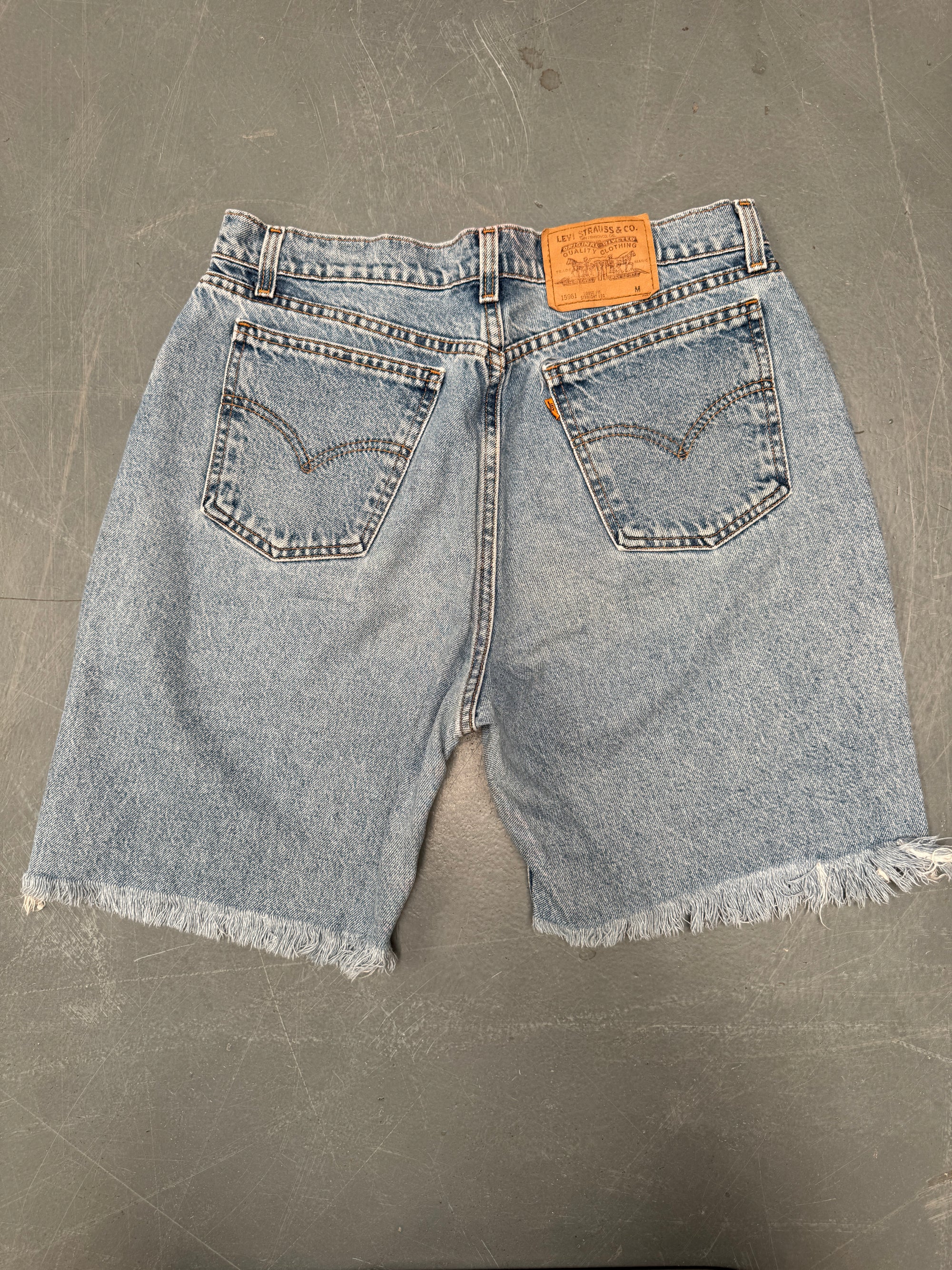 Vintage Ladies Levis Cut Off Denim Shorts - 90s Made - W 32 - SH353