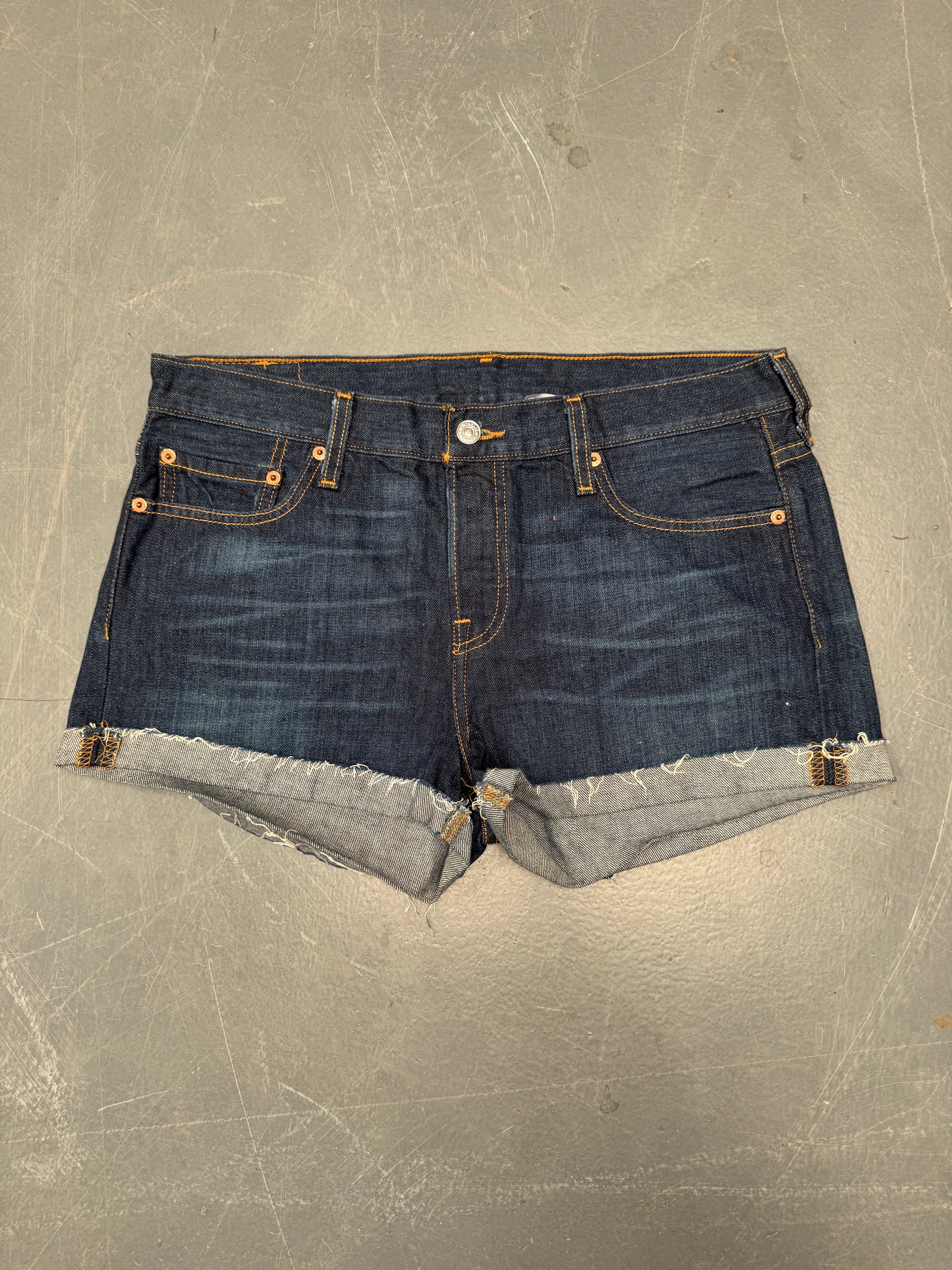 Vintage Ladies Levis Cut Off Denim Shorts - 90s Made - W 27 - SH354