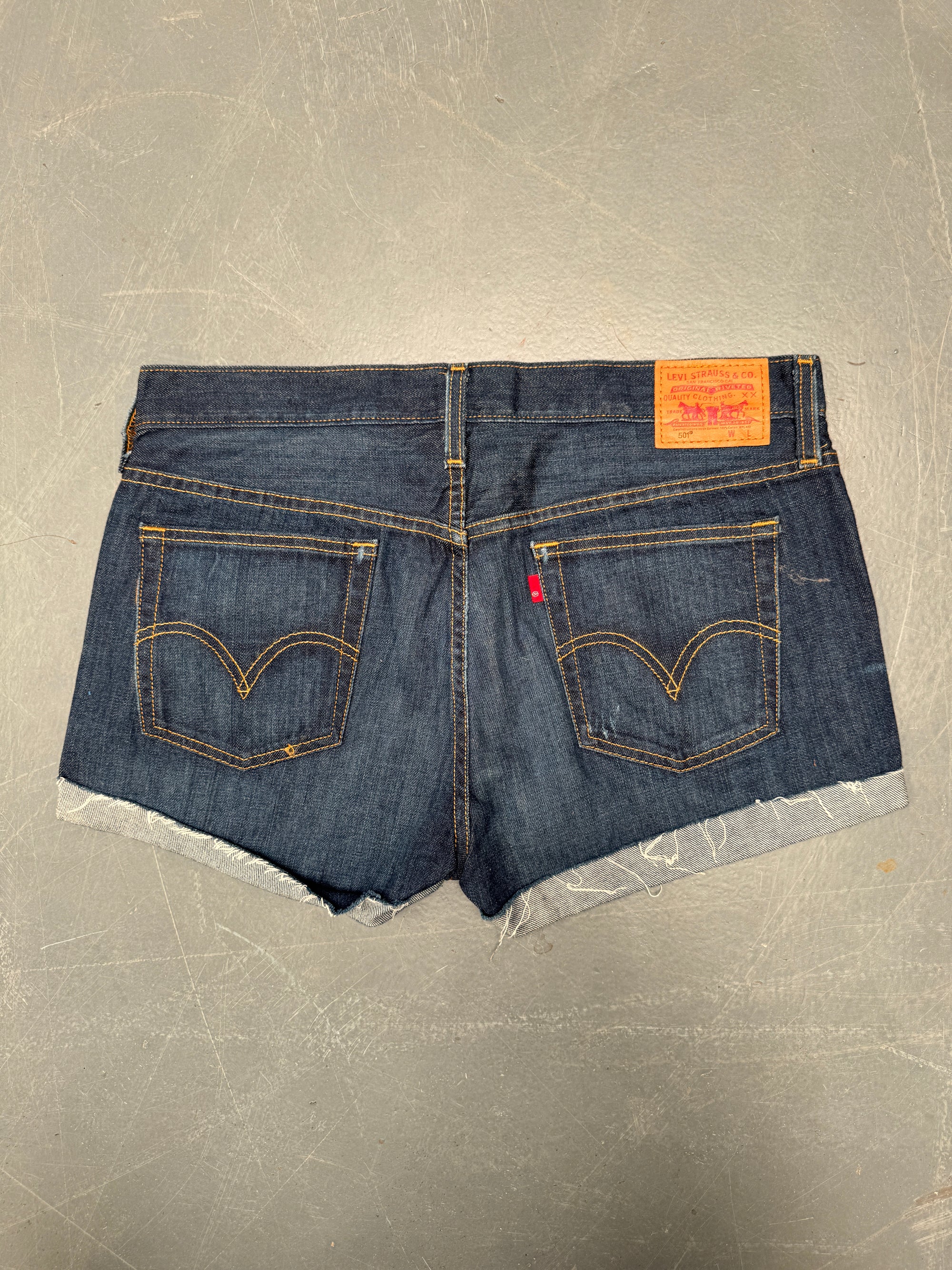Vintage Ladies Levis Cut Off Denim Shorts - 90s Made - W 27 - SH354