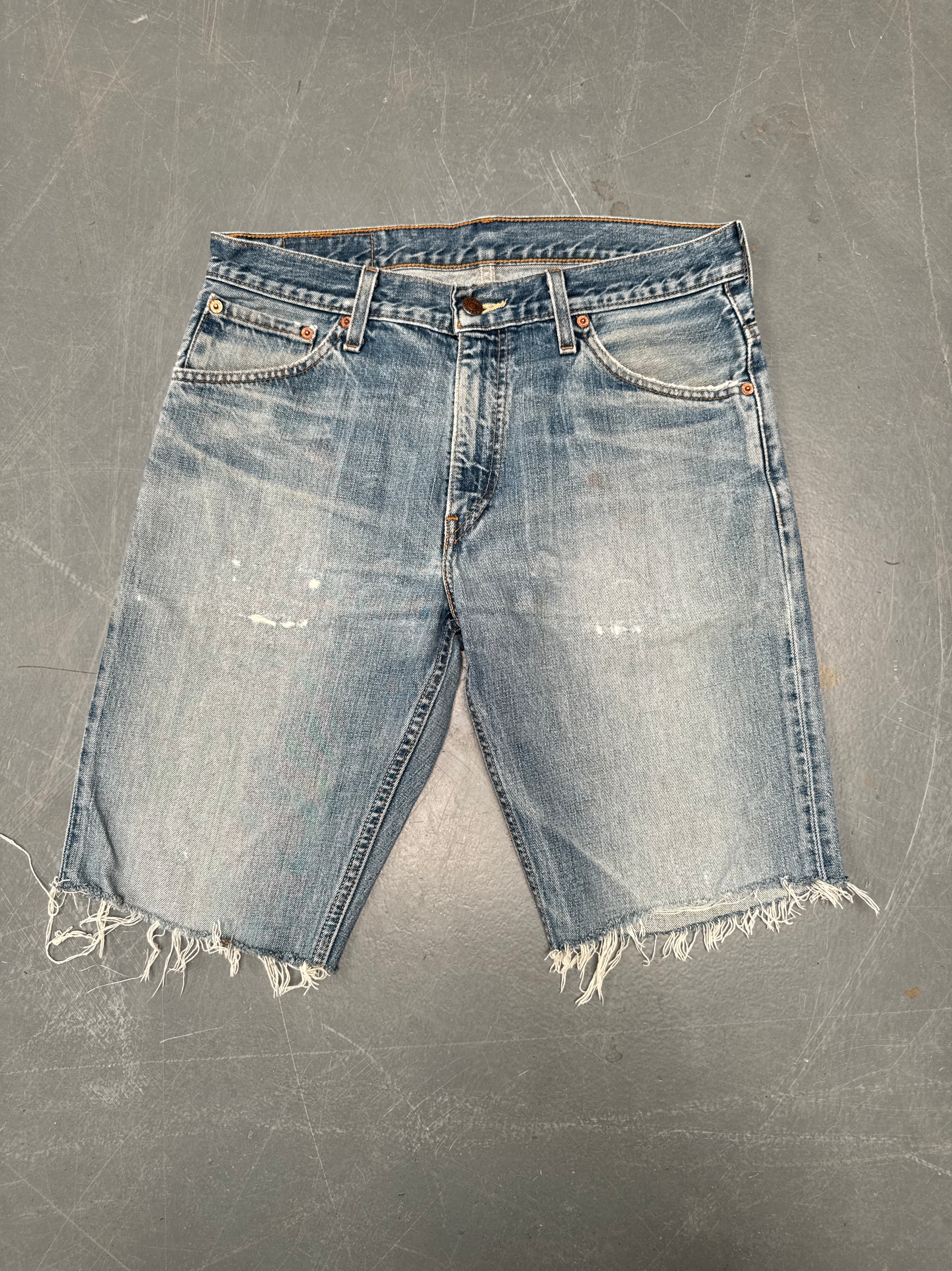 Vintage Ladies Levis Cut Off Denim Shorts - 90s Made - W 32 - SH360