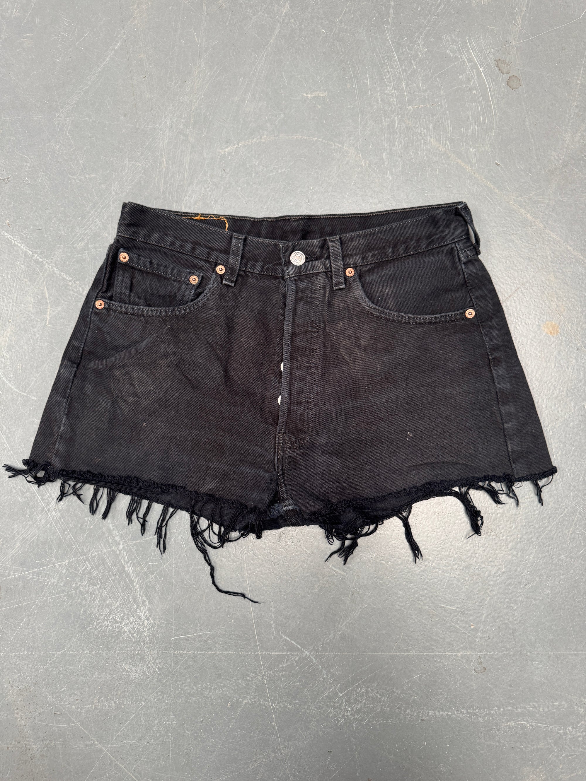 Vintage Ladies Levis Cut Off Denim Shorts - 90s Made - W 30 - SH379