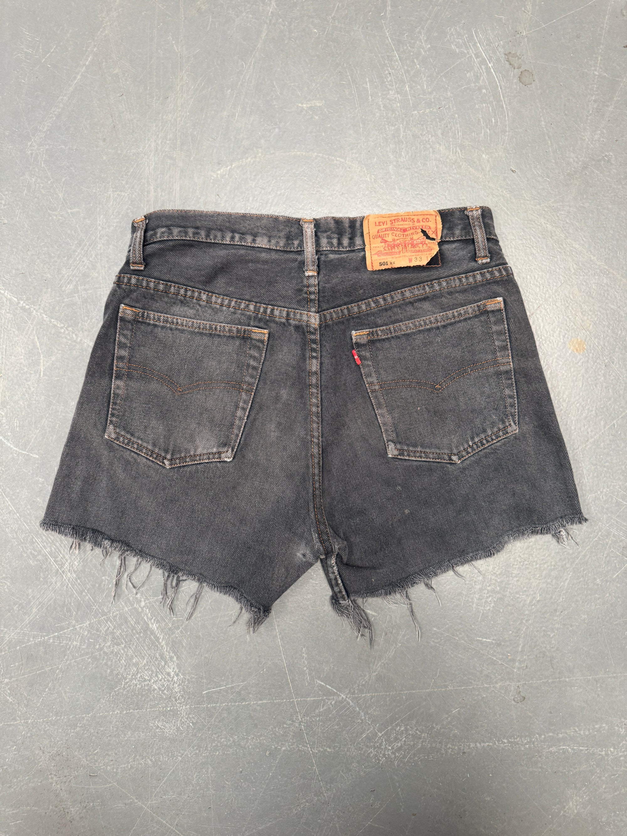 Vintage Ladies Levis Cut Off Denim Shorts - 90s Made - W 28 - SH392