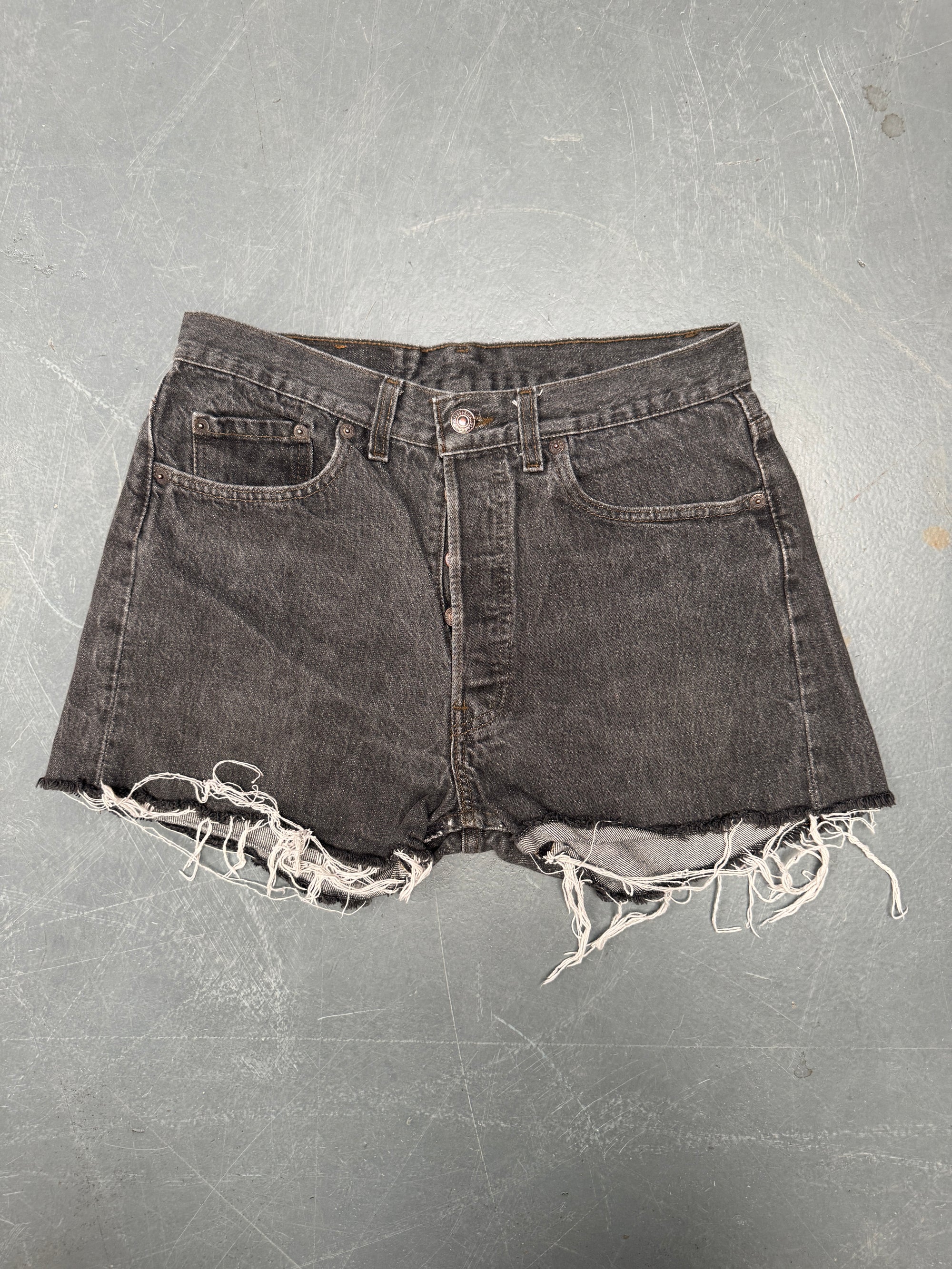 Vintage Ladies Levis Cut Off Denim Shorts - 90s Made - W 30 - SH393