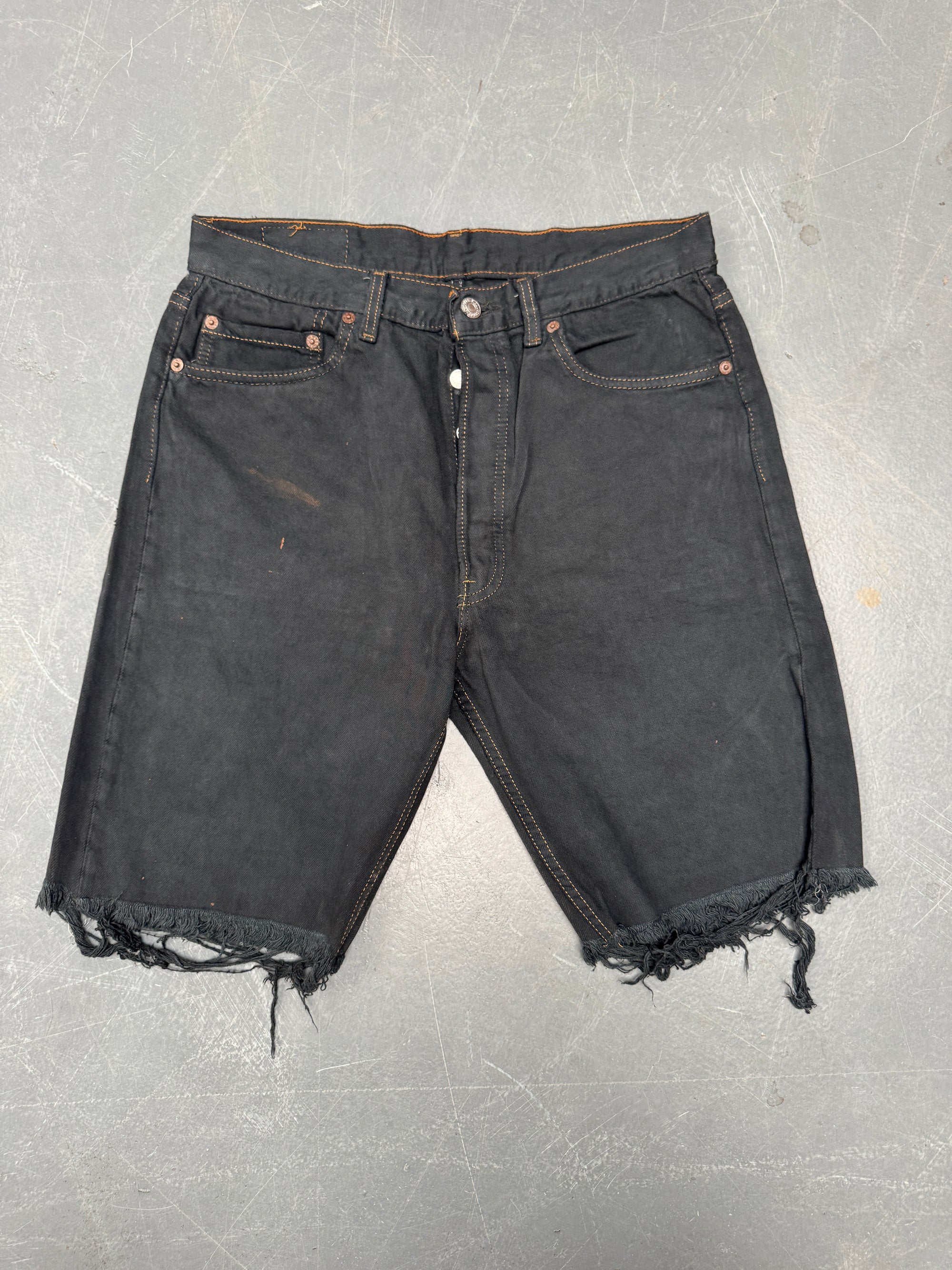 Vintage Ladies Levis Cut Off Denim Shorts - 90s Made - W 30 - SH394