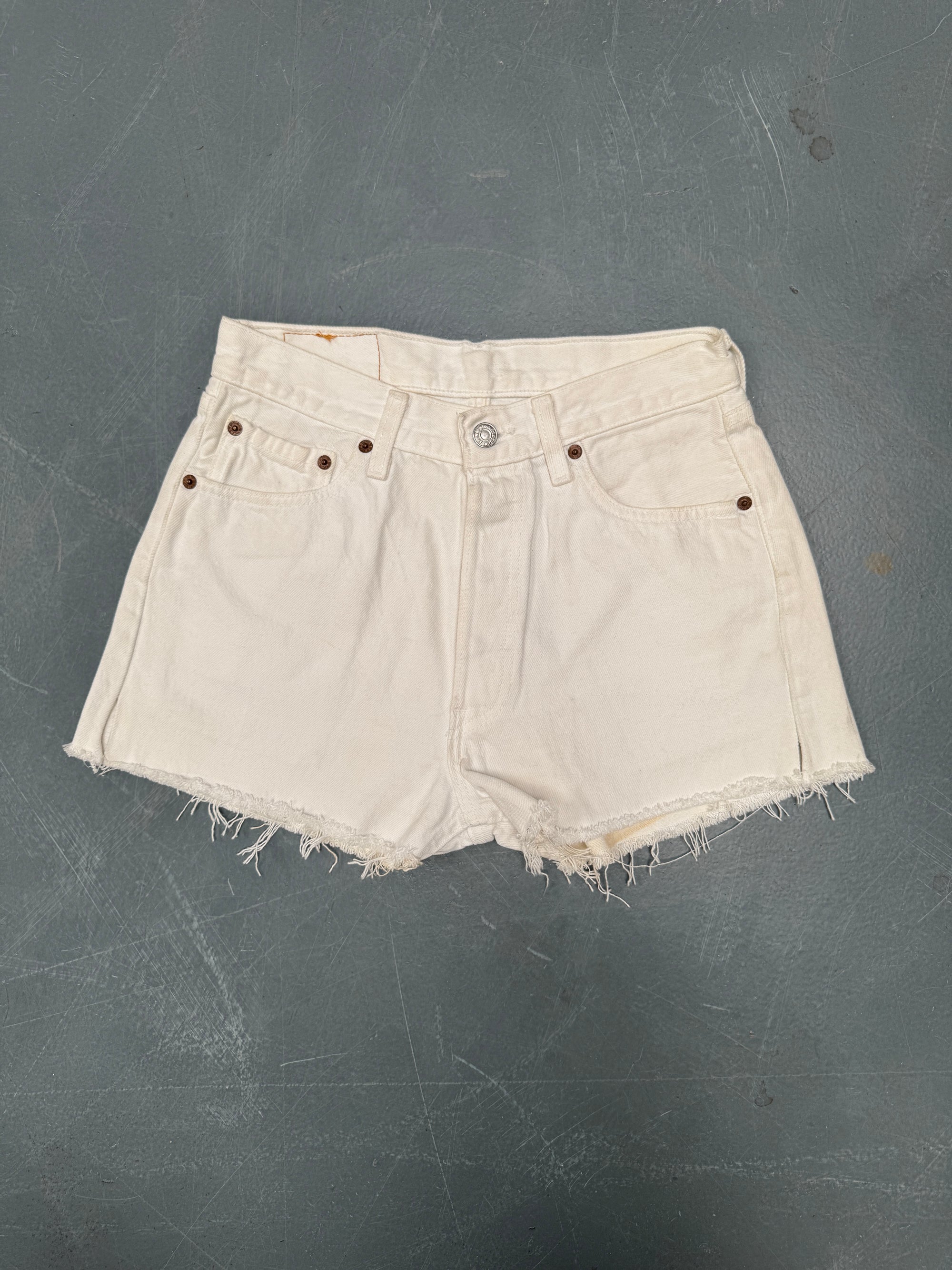 Vintage Ladies Levis Cut Off Denim Shorts - 90s Made - W 26 - SH409