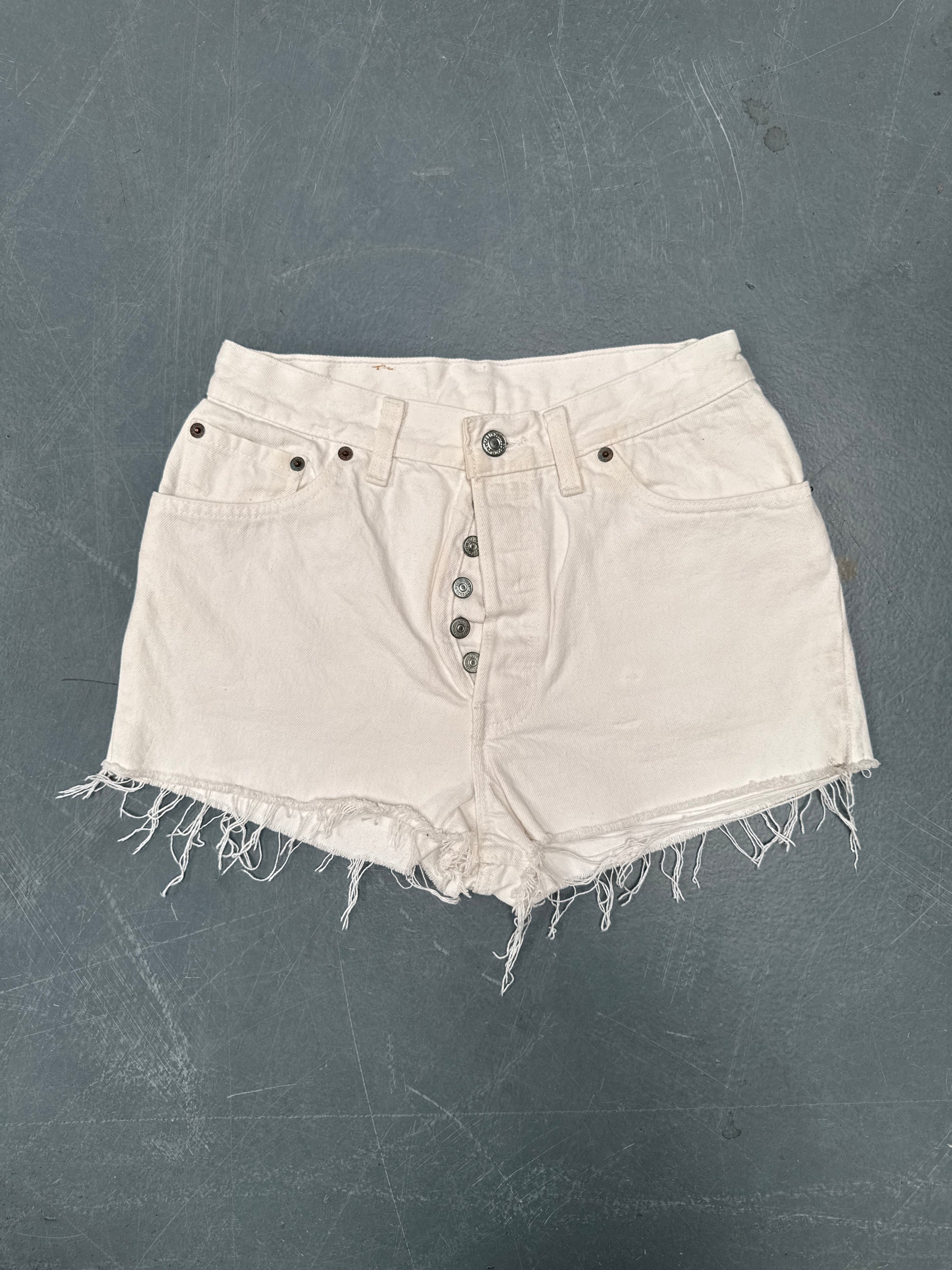 Vintage Ladies Levis Cut Off Denim Shorts - 90s Made - W 26 - SH424