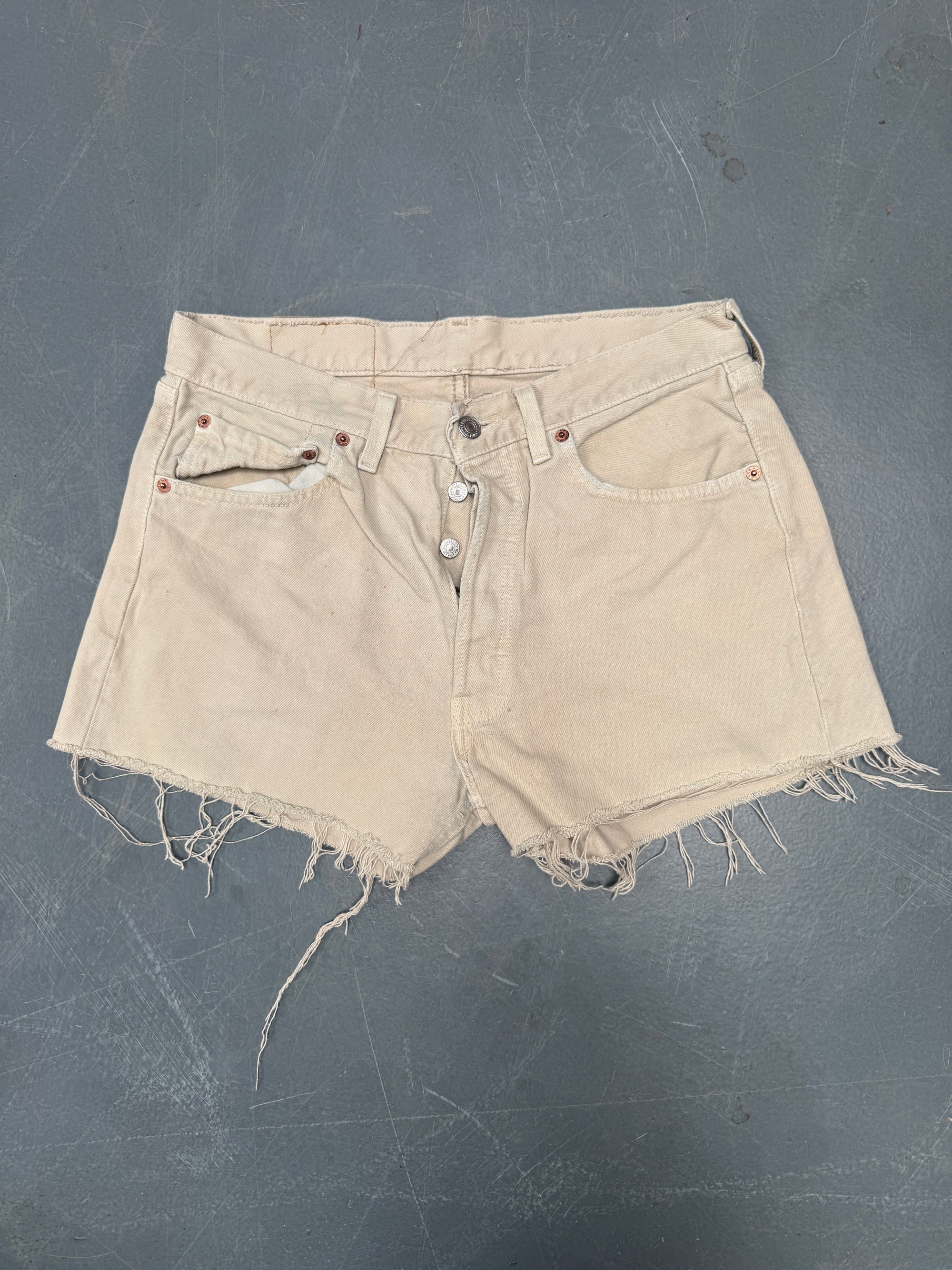 Vintage Ladies Levis Cut Off Denim Shorts - 90s Made - W 30 - SH431