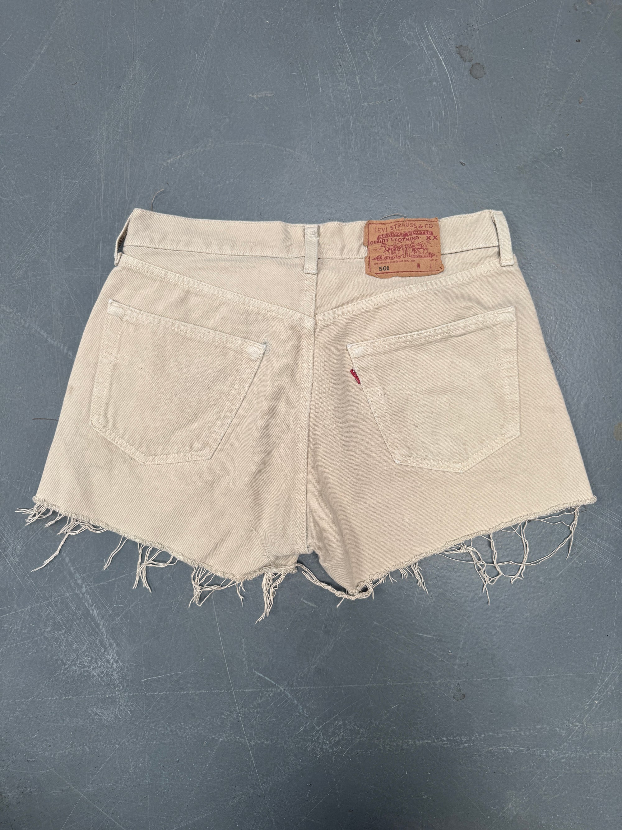 Vintage Ladies Levis Cut Off Denim Shorts - 90s Made - W 30 - SH431