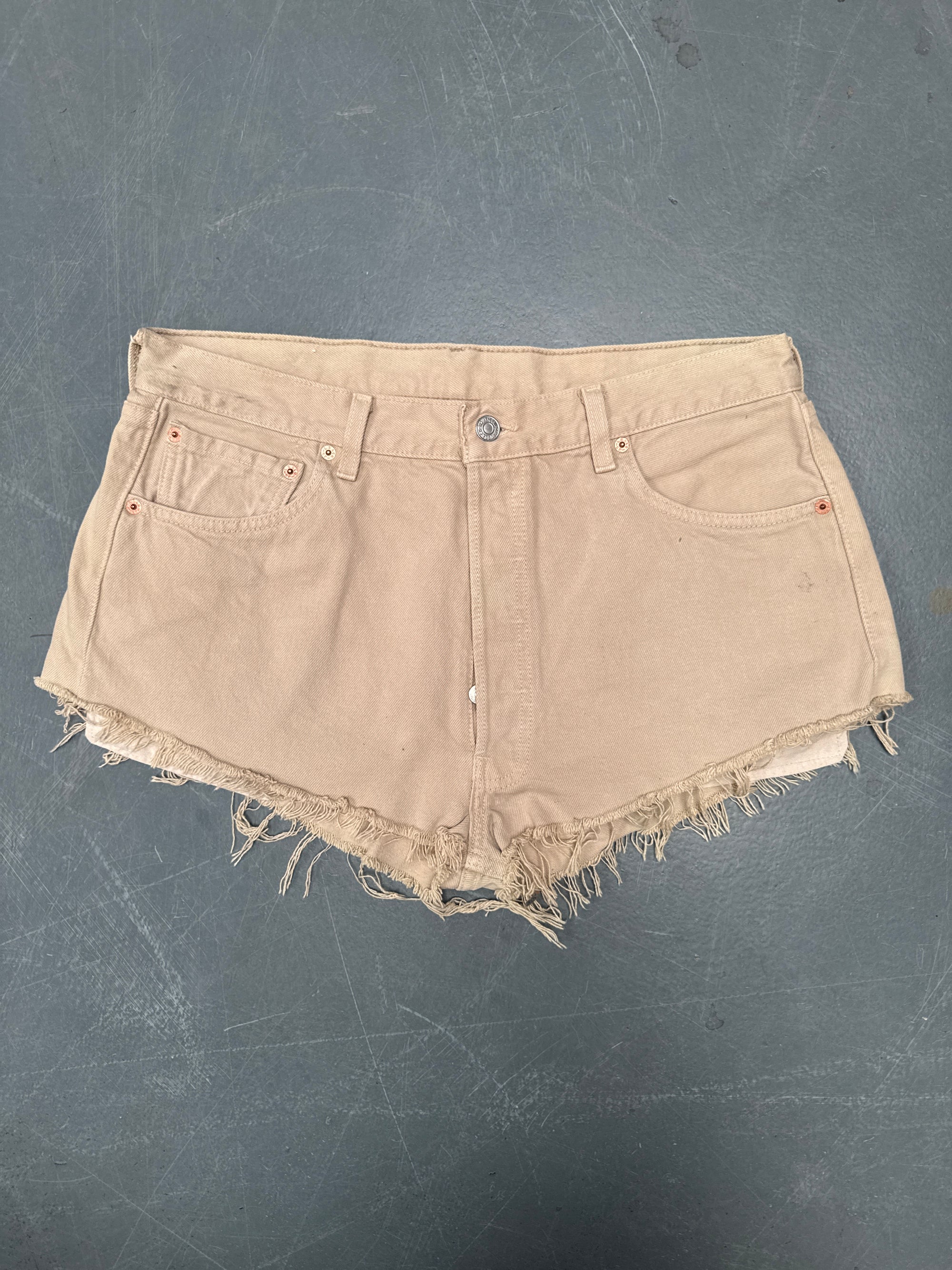 Vintage Ladies Levis Cut Off Denim Shorts - 90s Made - W 34 - SH435