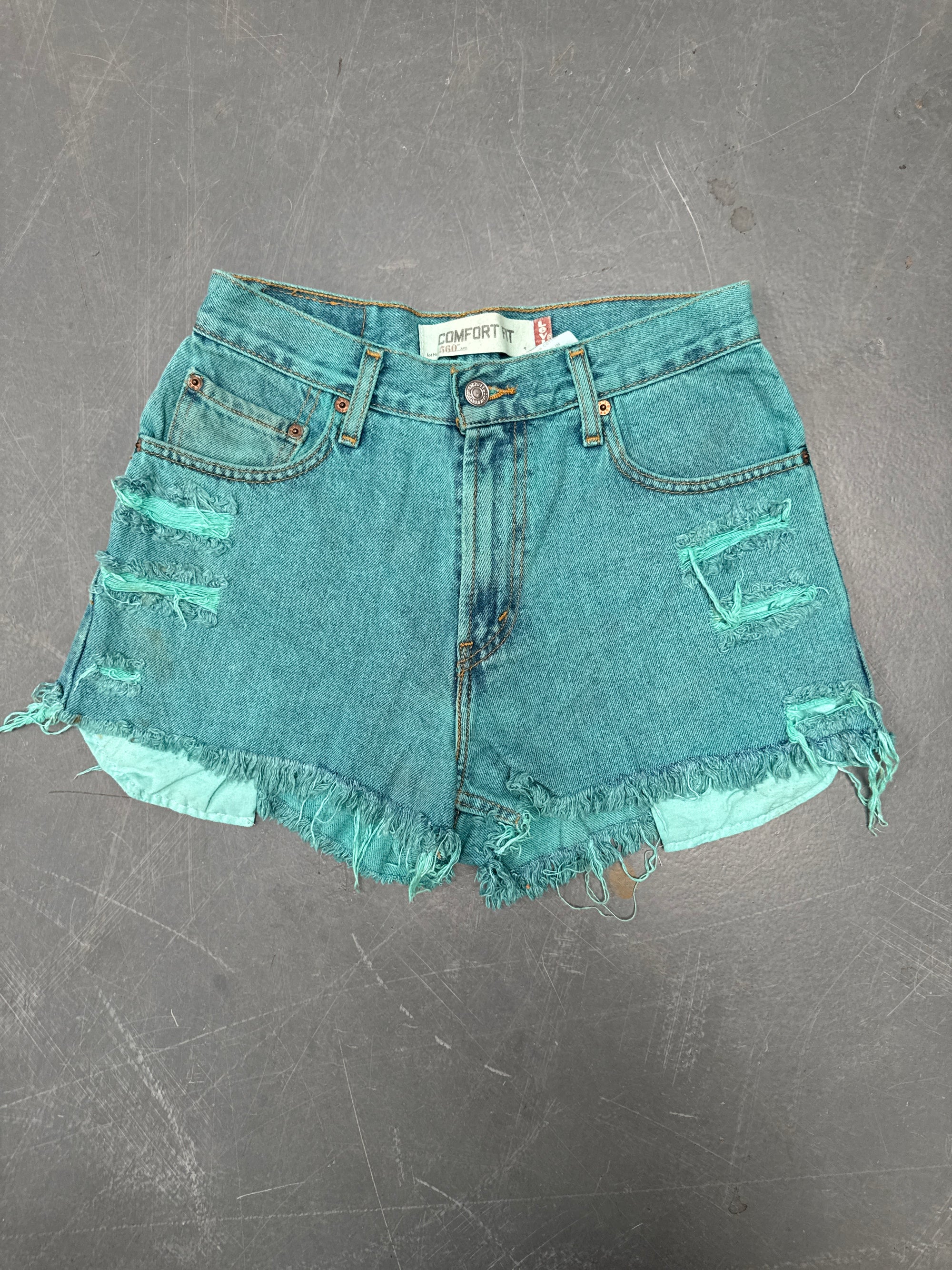 Vintage Ladies Levis Cut Off Denim Shorts - 90s Made - W 27 - SH442
