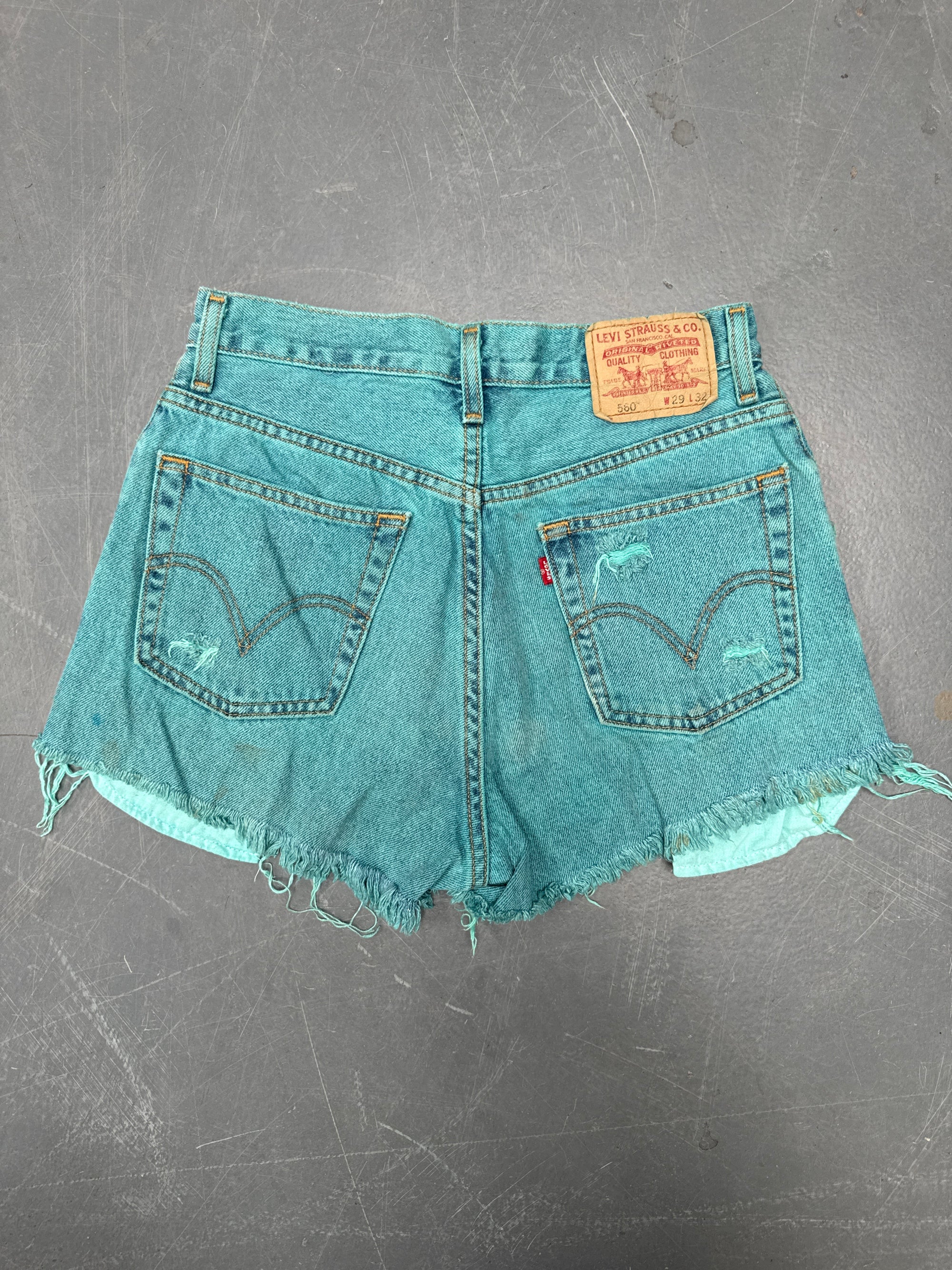 Vintage Ladies Levis Cut Off Denim Shorts - 90s Made - W 27 - SH442