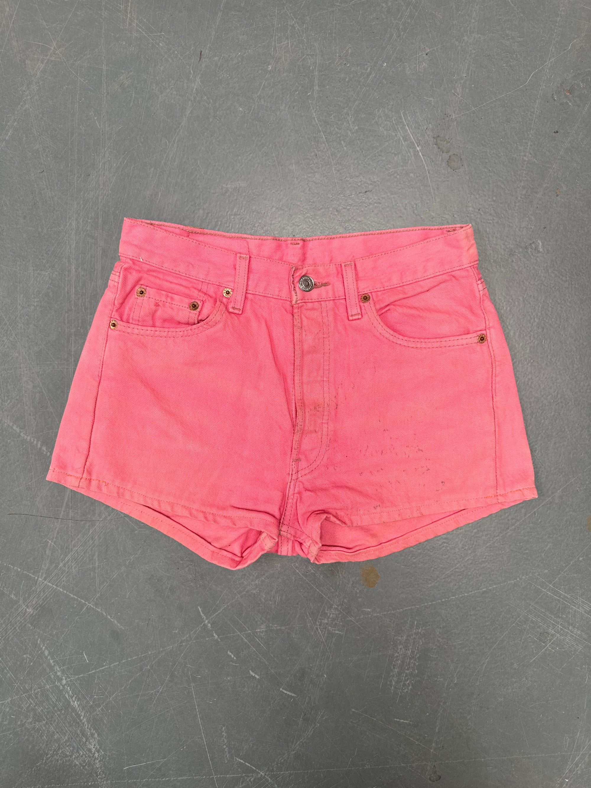 Vintage Ladies Levis Cut Off Denim Shorts - 90s Made - W 28 - SH452
