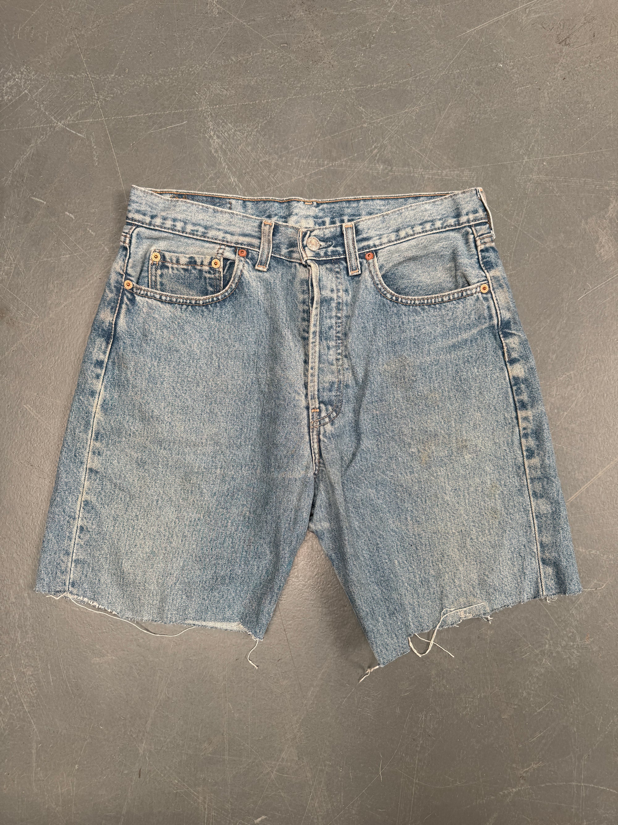 Vintage Ladies Levis Cut Off Denim Shorts - 90s Made - W 32 - SH457