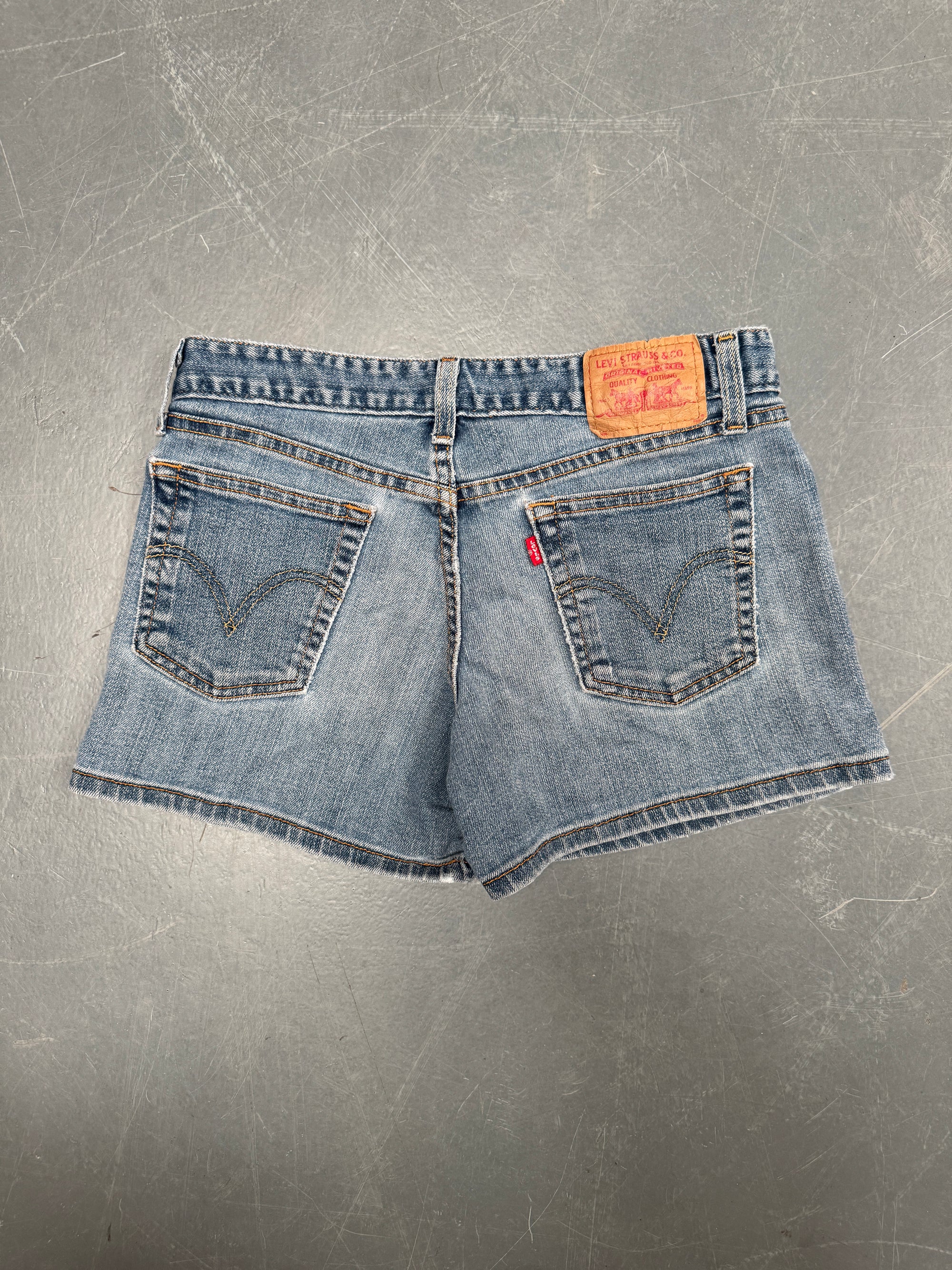 Vintage Ladies Levis Cut Off Denim Shorts - 90s Made - W 28 - SH468