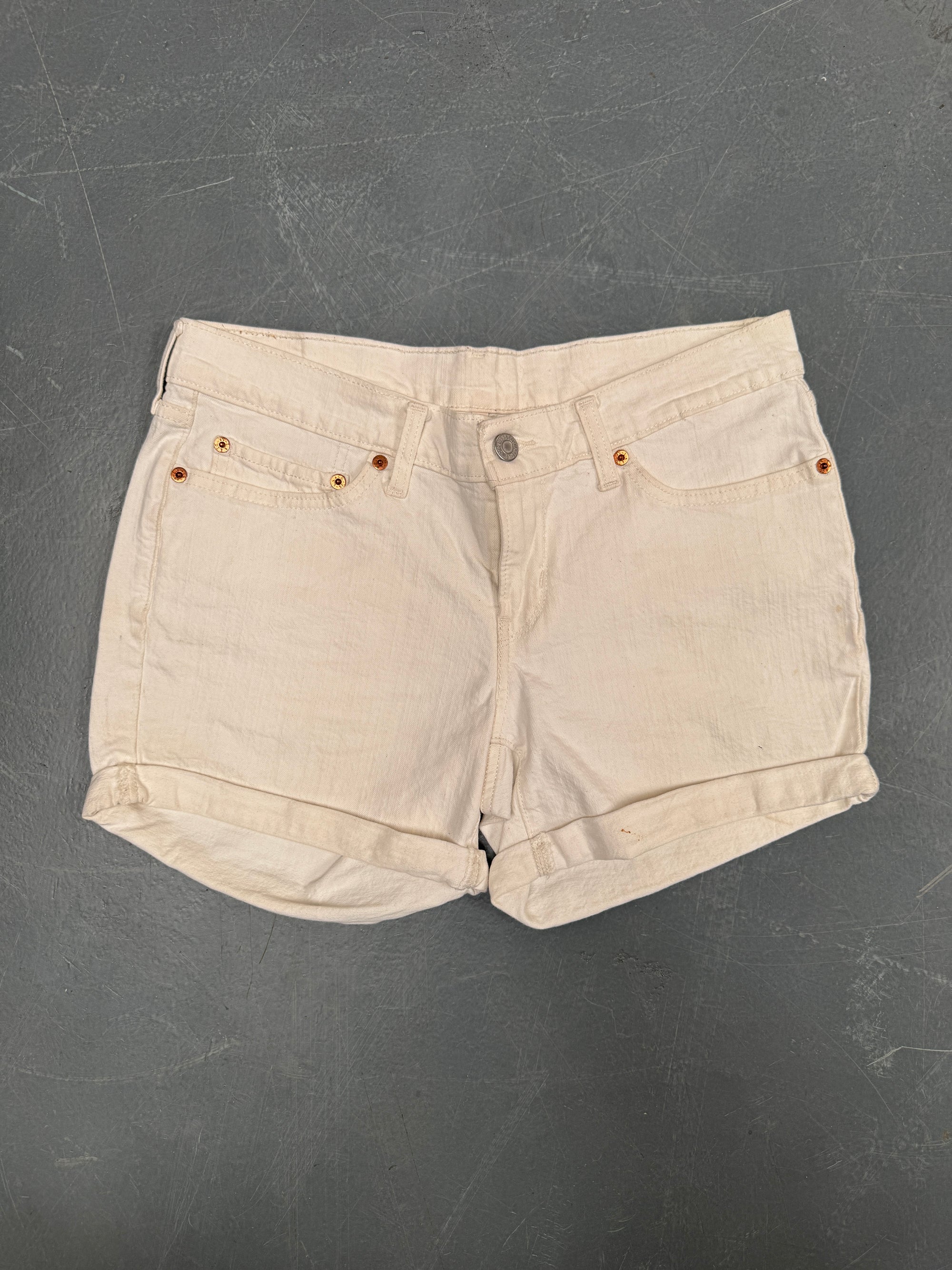 Vintage Ladies Levis Cut Off Denim Shorts - 90s Made - W 30 - SH469