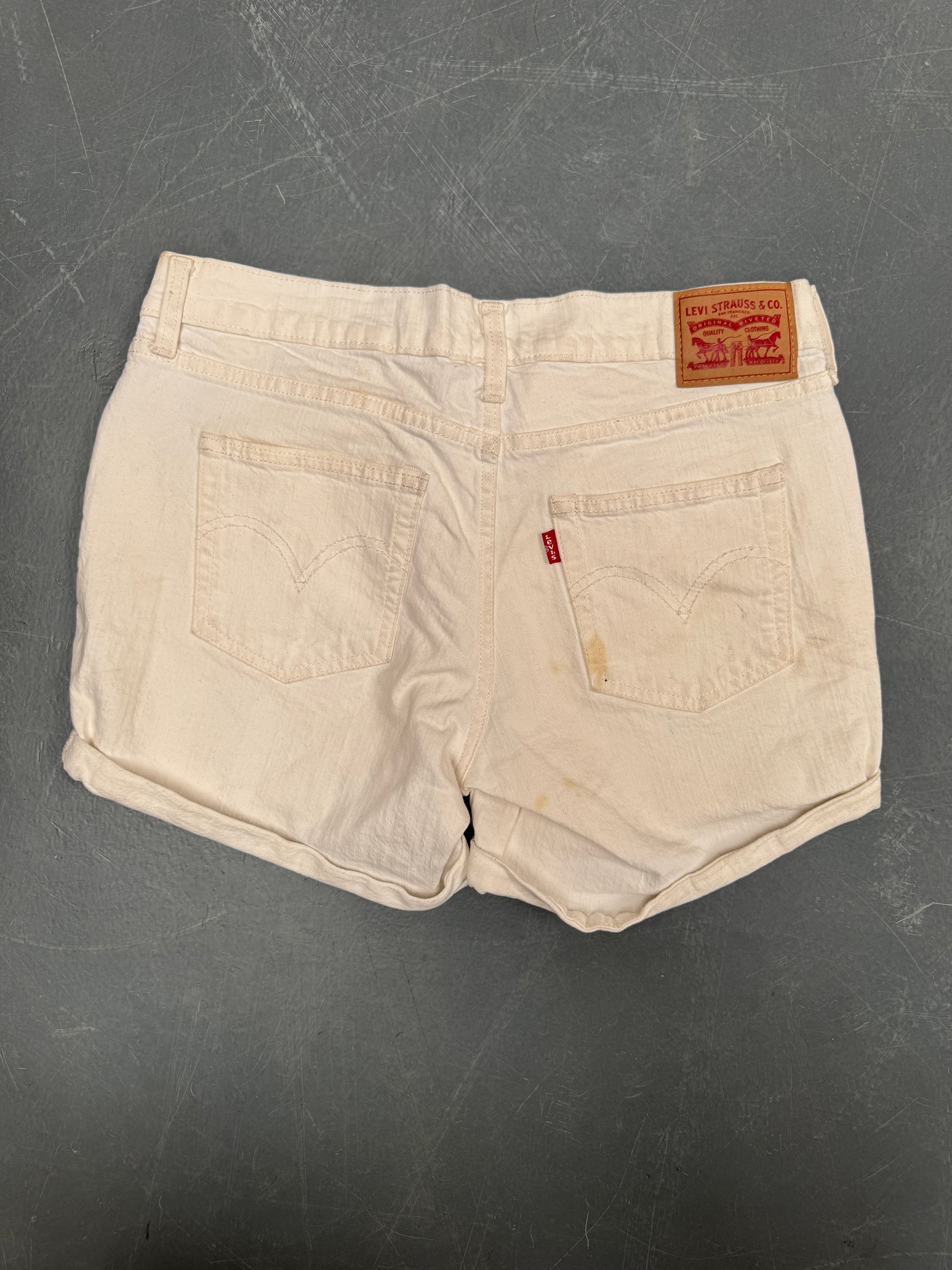 Vintage Ladies Levis Cut Off Denim Shorts - 90s Made - W 30 - SH469