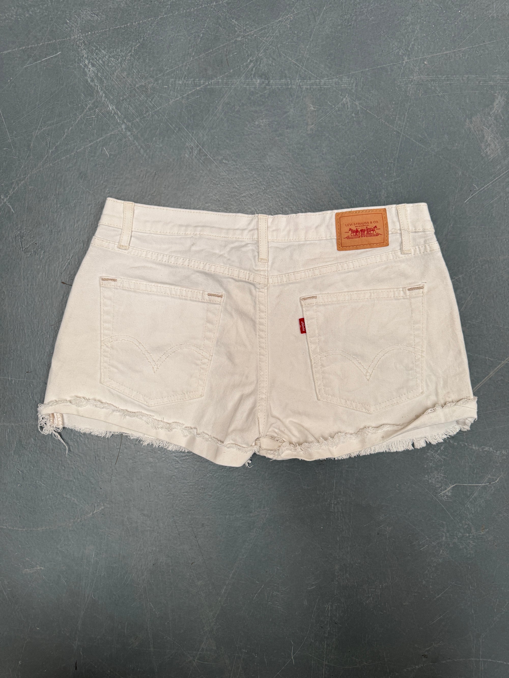 Vintage Ladies Levis Cut Off Denim Shorts - 90s Made - W 29 - SH470