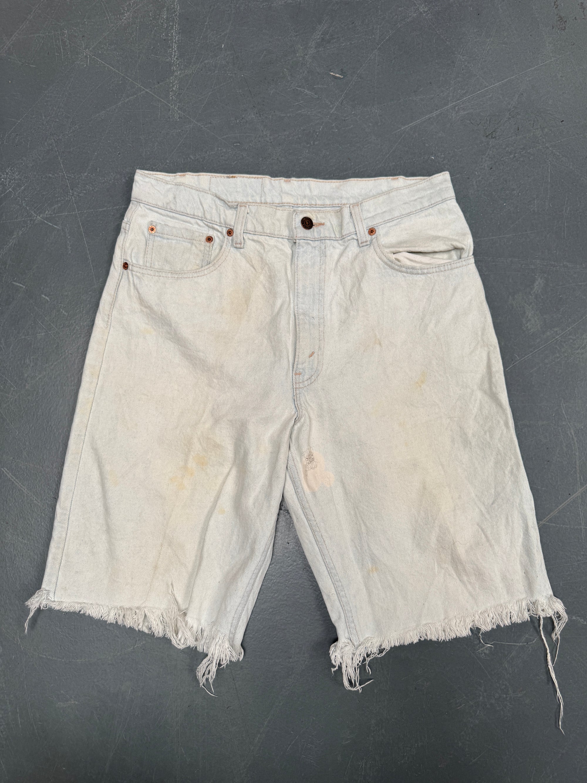 Vintage Ladies Levis Cut Off Denim Shorts - 90s Made - W 32 - SH471