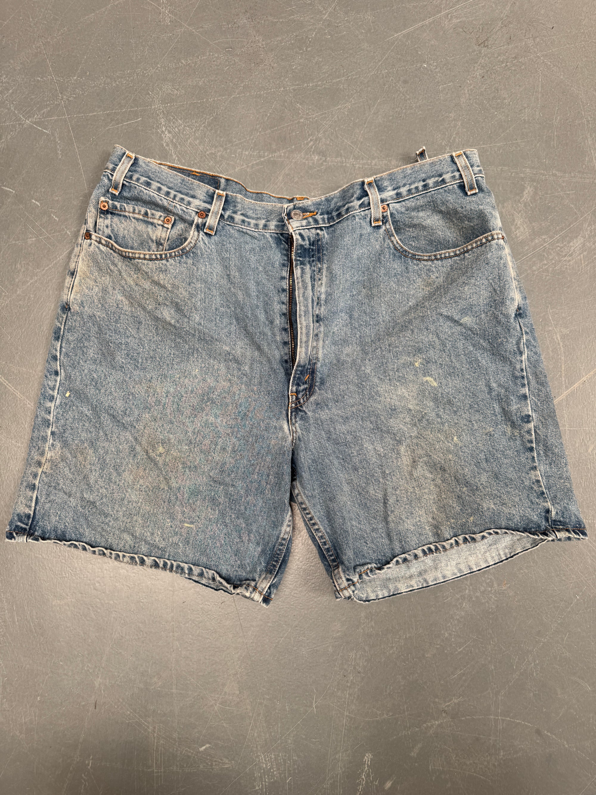 Vintage Ladies Levis Cut Off Denim Shorts - 90s Made - W 39 - SH474