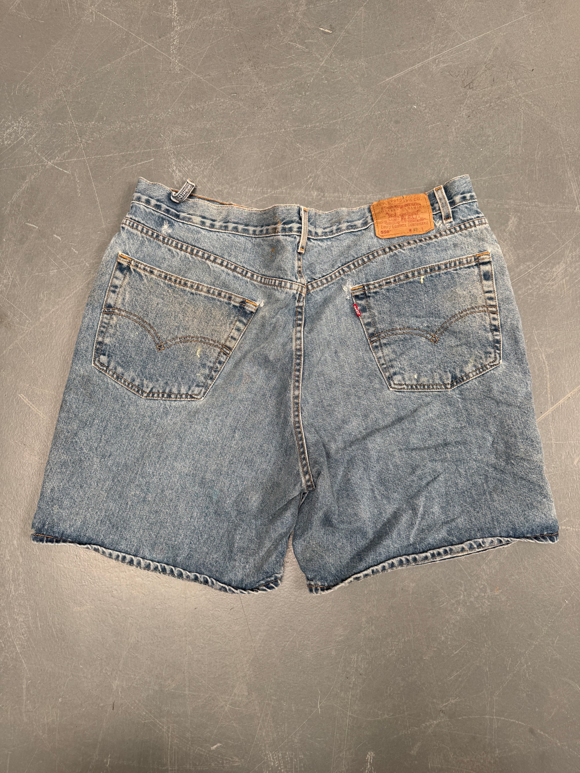 Vintage Ladies Levis Cut Off Denim Shorts - 90s Made - W 39 - SH474