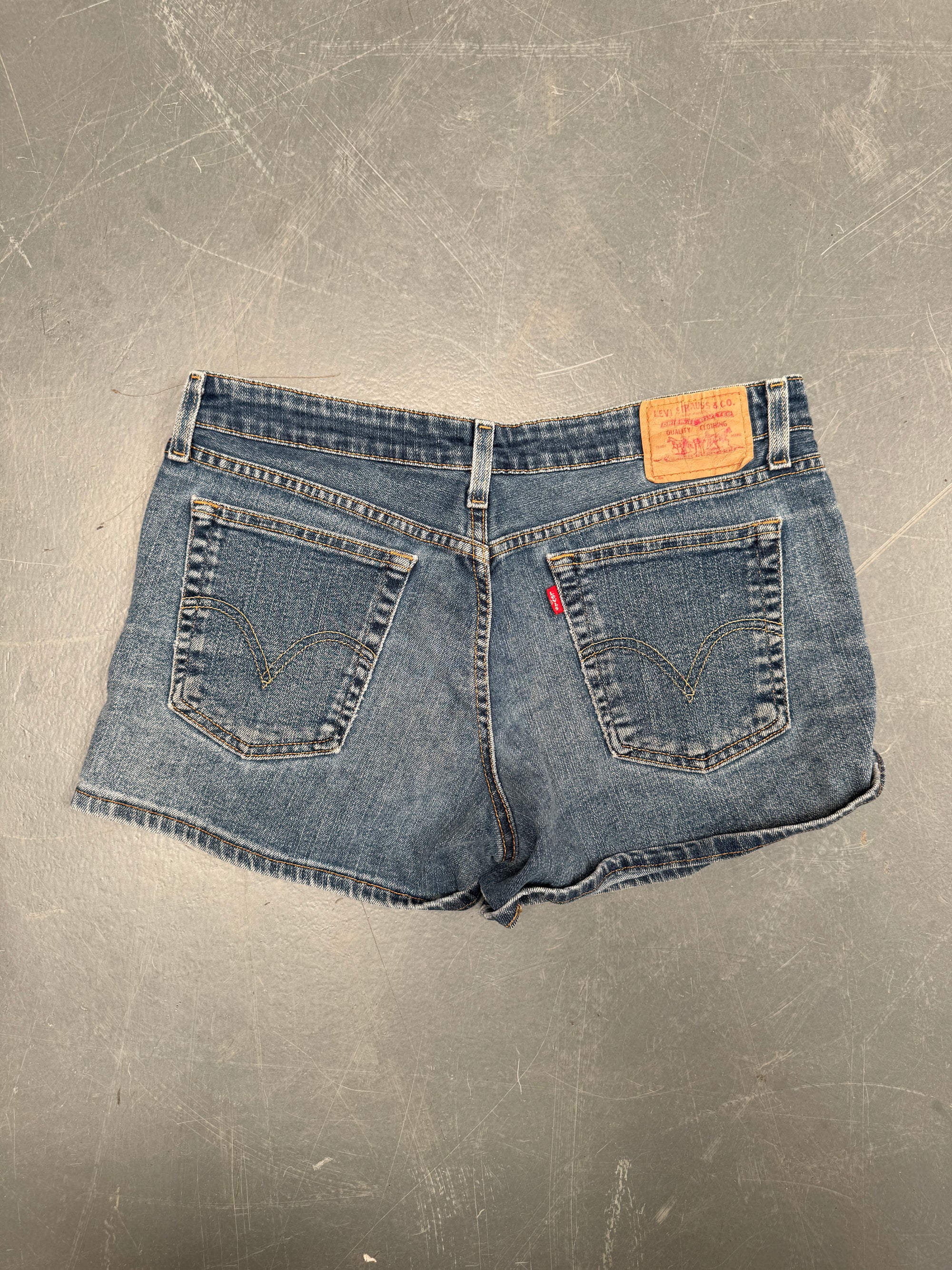 Vintage Ladies Levis Cut Off Denim Shorts - 90s Made - W 32 - SH477