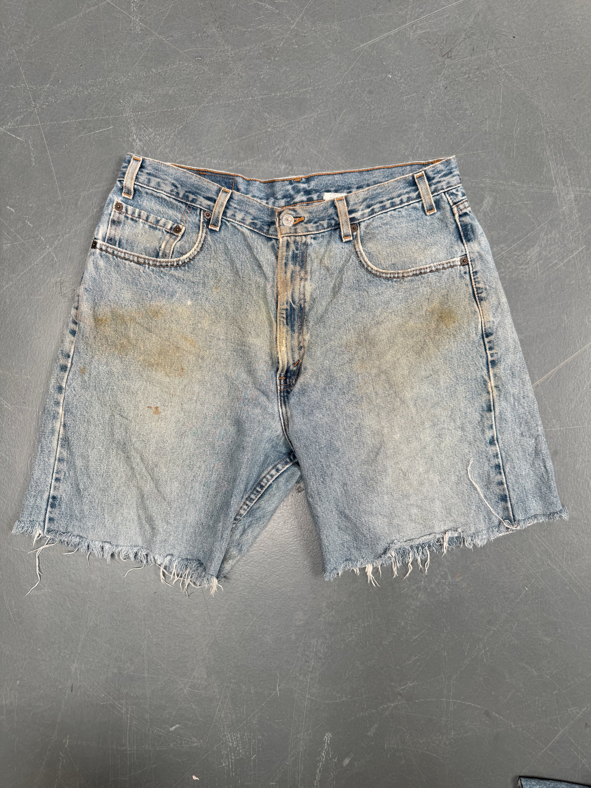 Vintage Ladies Levis Cut Off Denim Shorts - 90s Made - W 36 - SH479