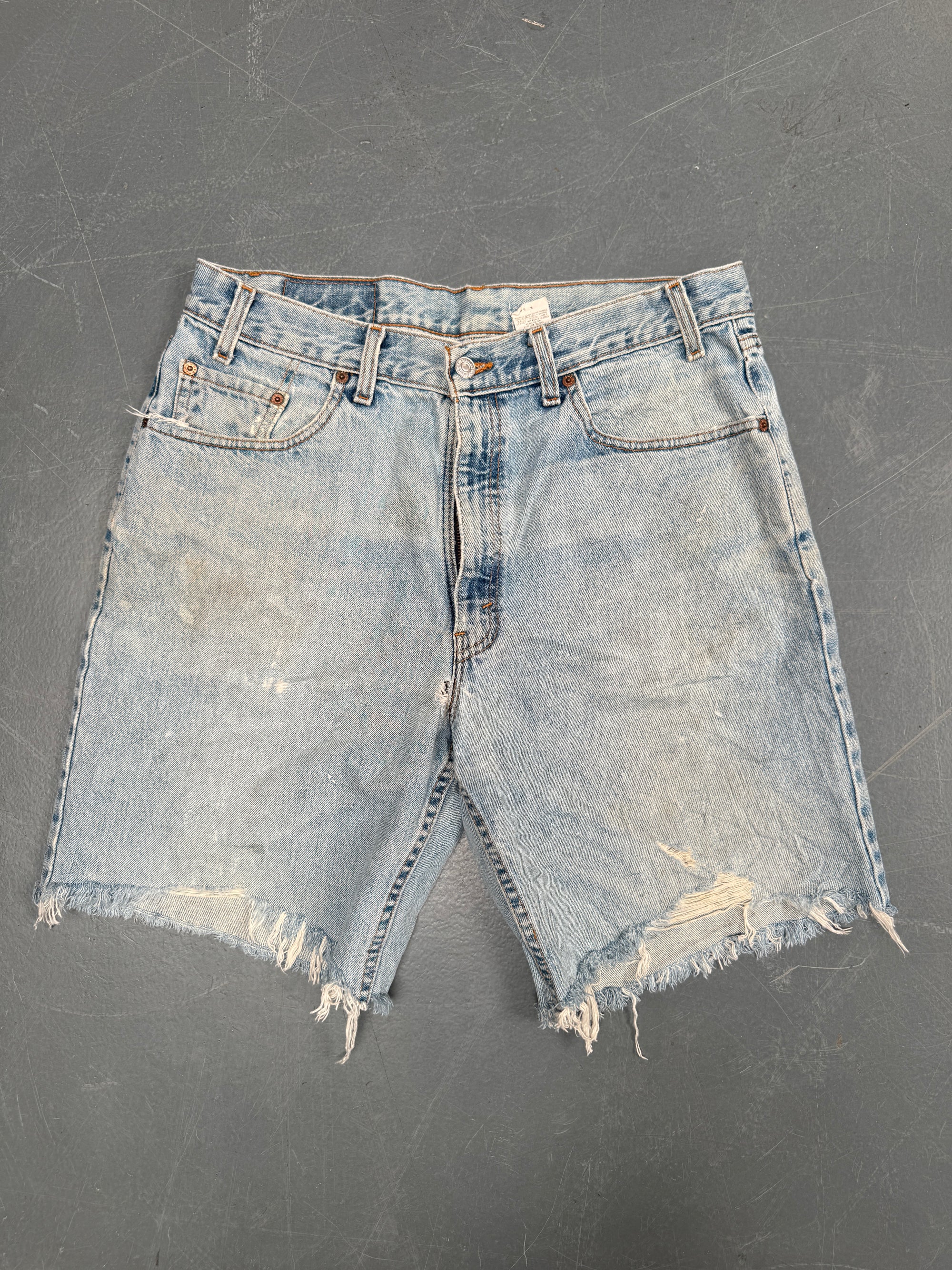 Vintage Ladies Levis Cut Off Denim Shorts - 90s Made - W 34 - SH484