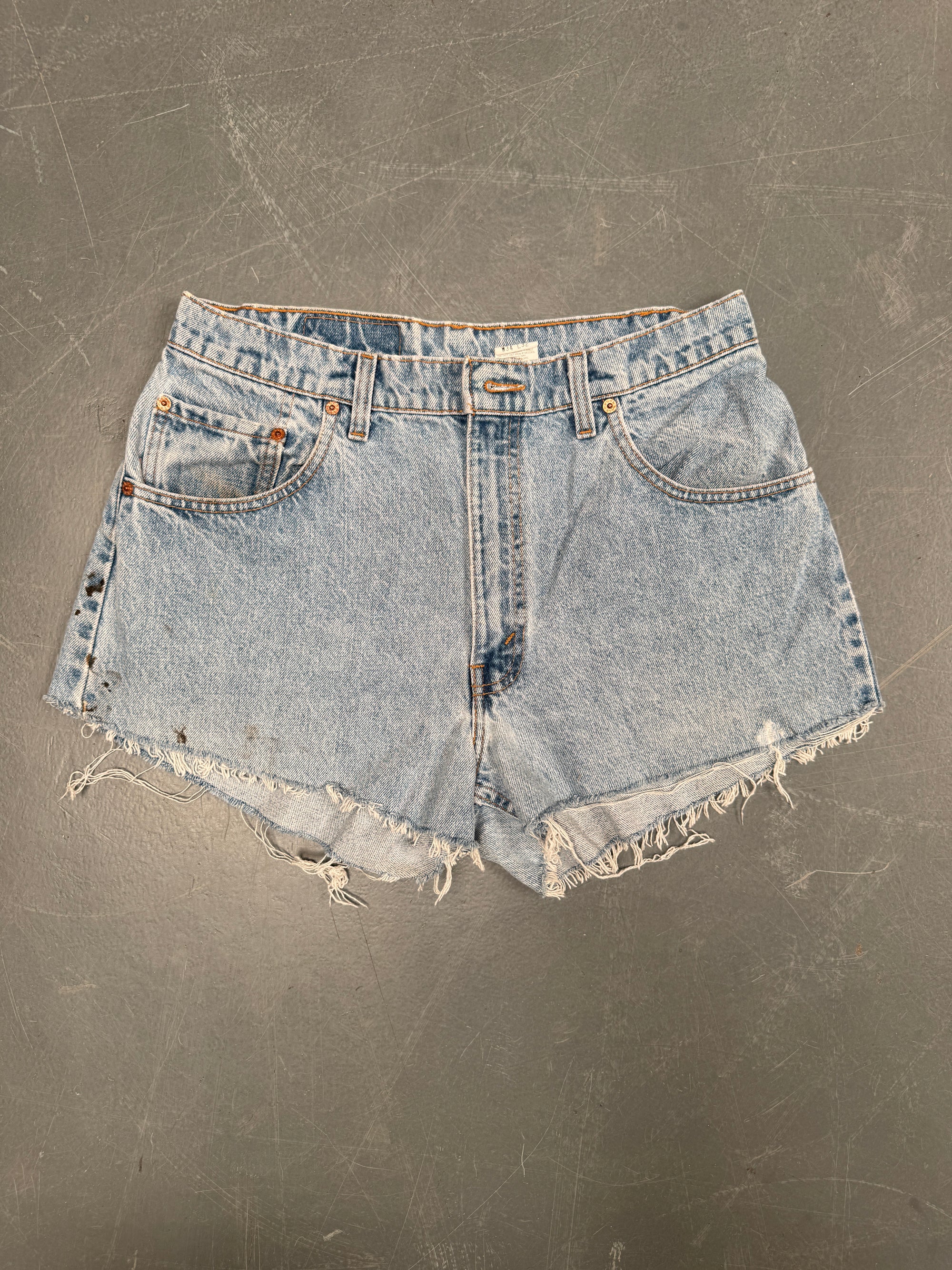 Vintage Ladies Levis Cut Off Denim Shorts - 90s Made - W 30 - SH485