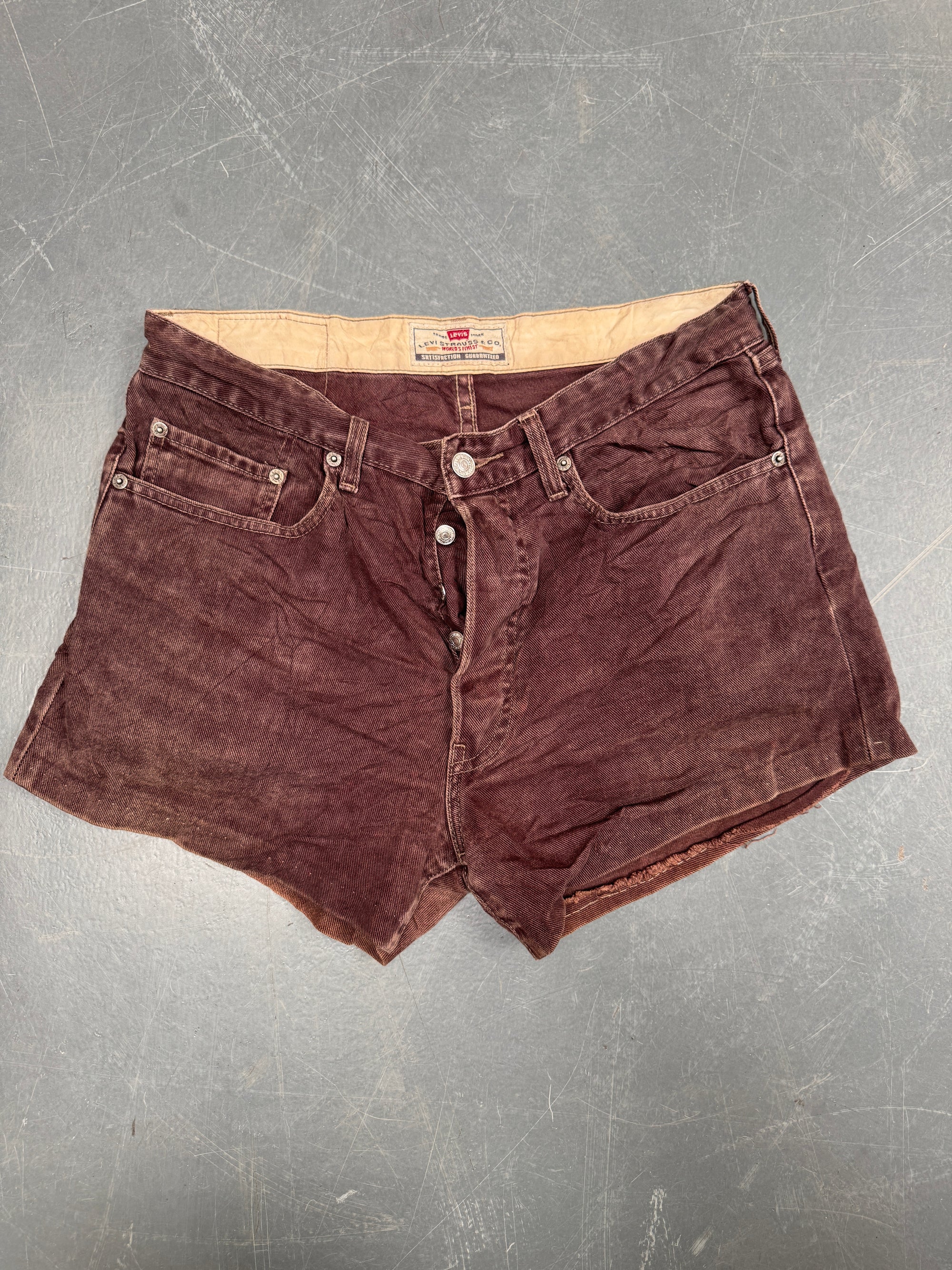 Vintage Ladies Levis Cut Off Denim Shorts - 90s Made - W 31 - SH488