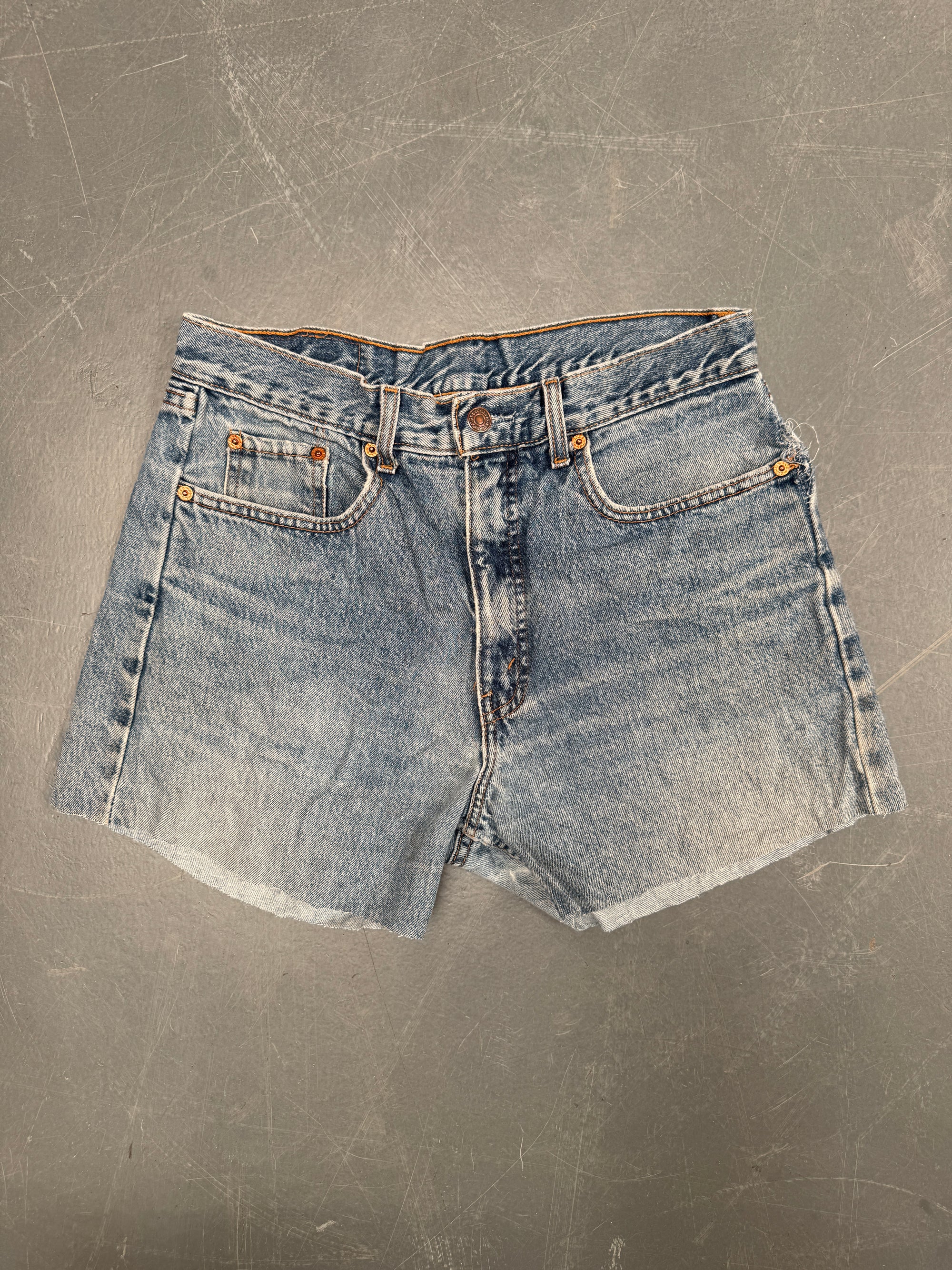 Vintage Ladies Levis Cut Off Denim Shorts - 90s Made - W 30 - SH491