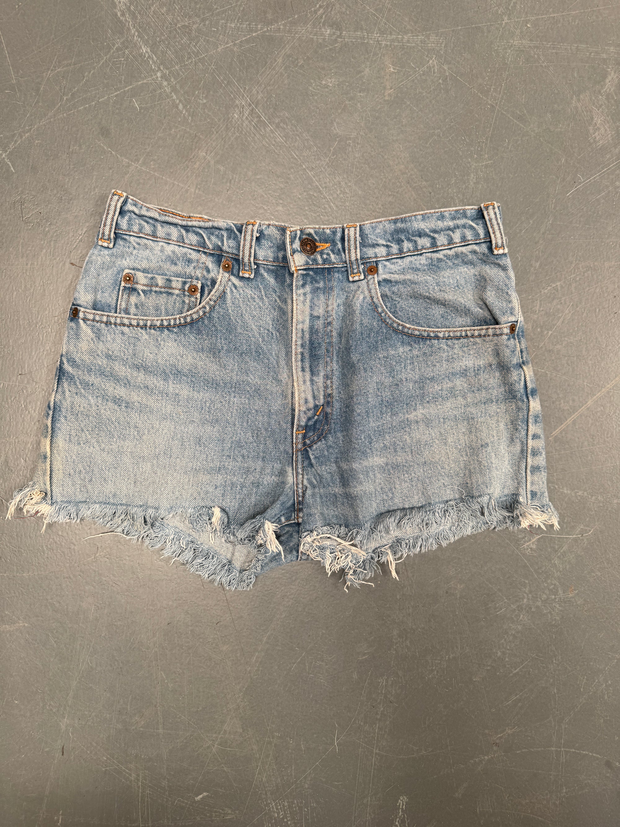 Vintage Ladies Levis Cut Off Denim Shorts - 90s Made - W 28 - SH492