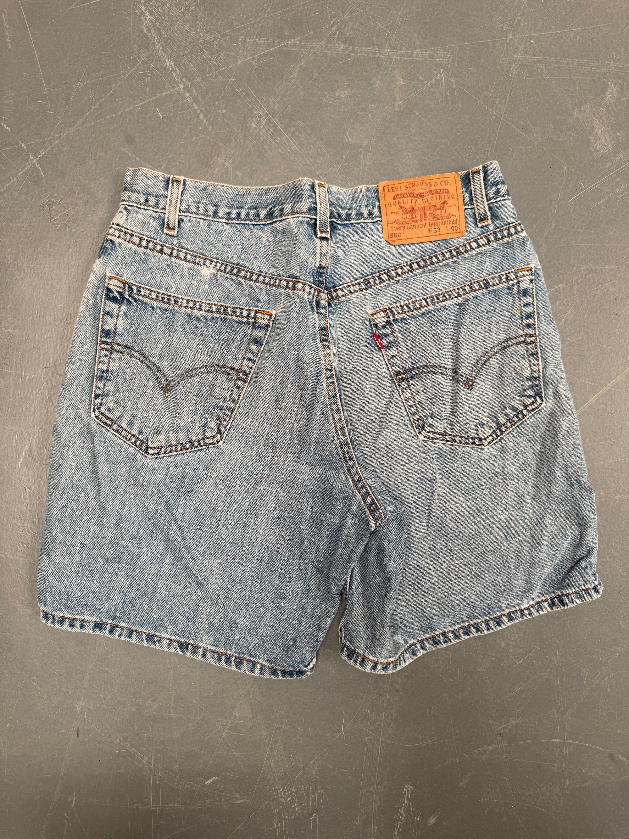 Vintage Ladies Levis Cut Off Denim Shorts - 90s Made - W 30 - SH493