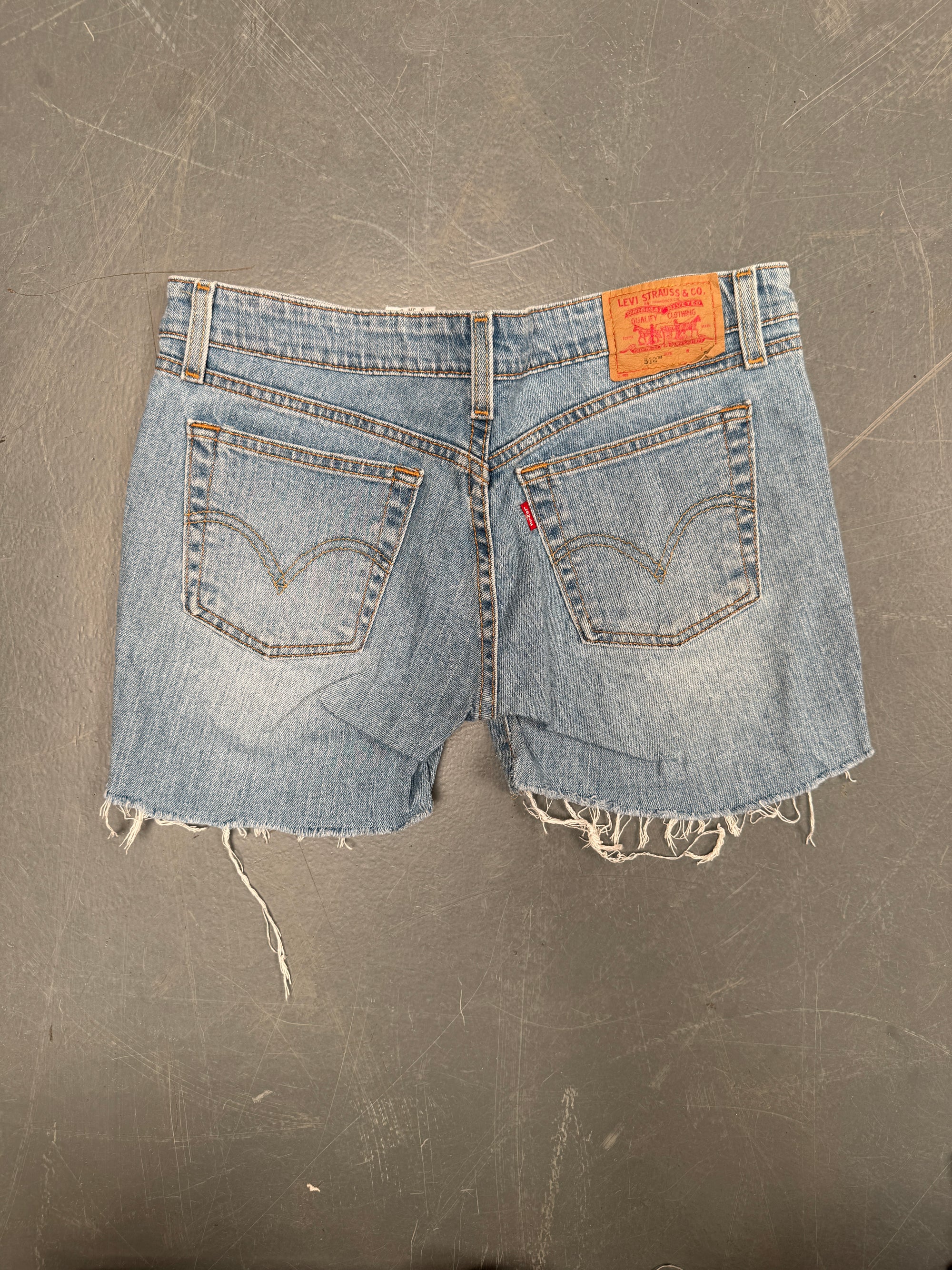 Vintage Ladies Levis Cut Off Denim Shorts - 90s Made - W 30 - SH500