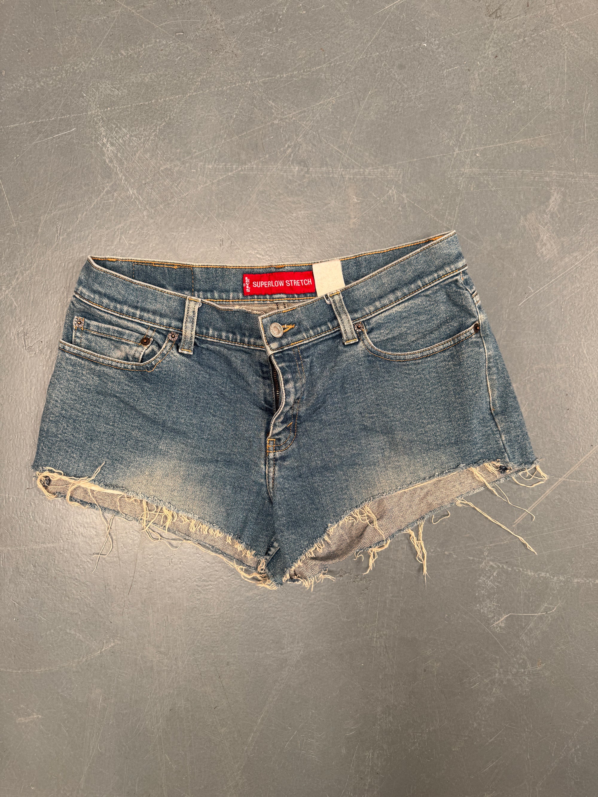 Vintage Ladies Levis Cut Off Denim Shorts - 90s Made - W 30 - SH506